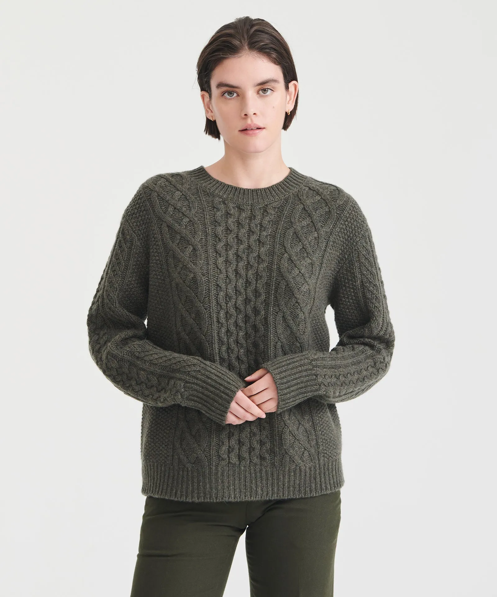 Super Luxe Cashmere Cable Crewneck Sweater sold by Naadam