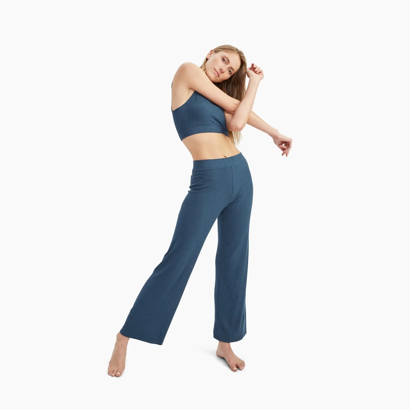 Ribbed Lightweight Wide Leg Pants sold by Naadam product image thumbnail 5