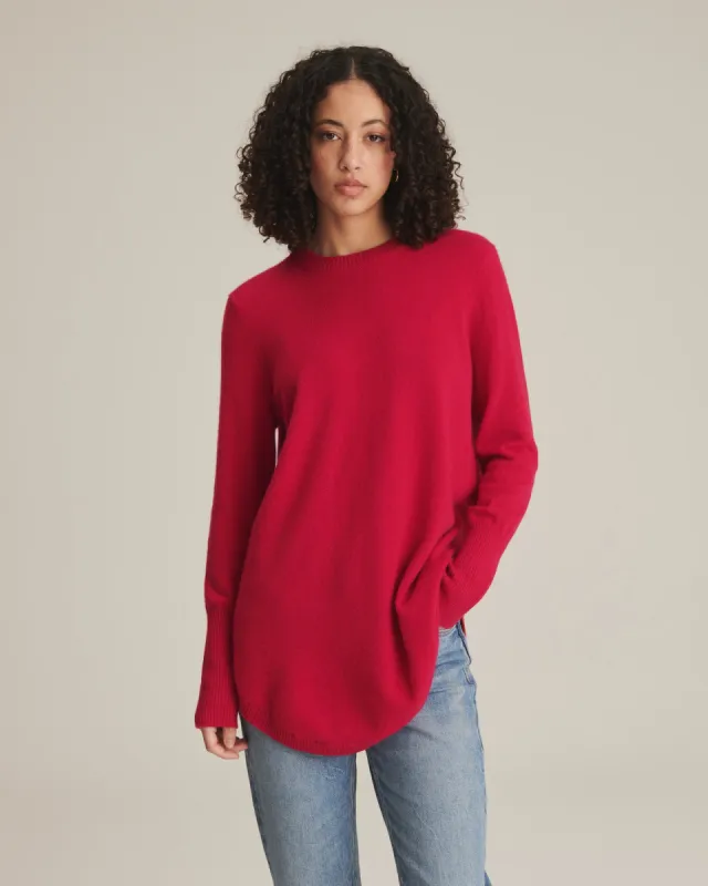 Soft by Naadam 100% Cashmere Crew Neck Curved Hem Sweater sold by Naadam