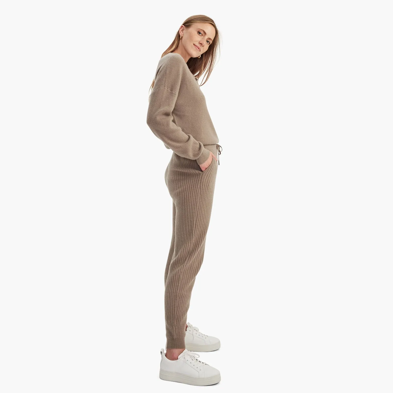 Cashmere Ribbed Jogger sold by Naadam product image thumbnail 4