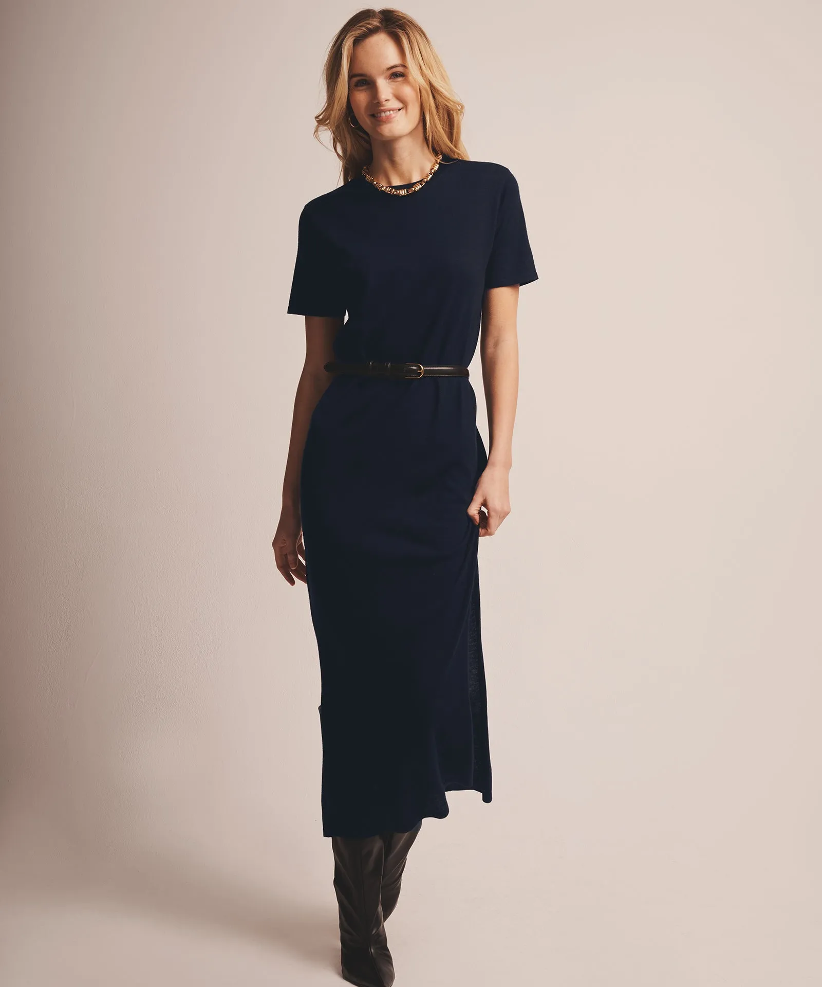 Super Fine Cashmere T-Shirt Dress sold by NAADAM product image thumbnail 3