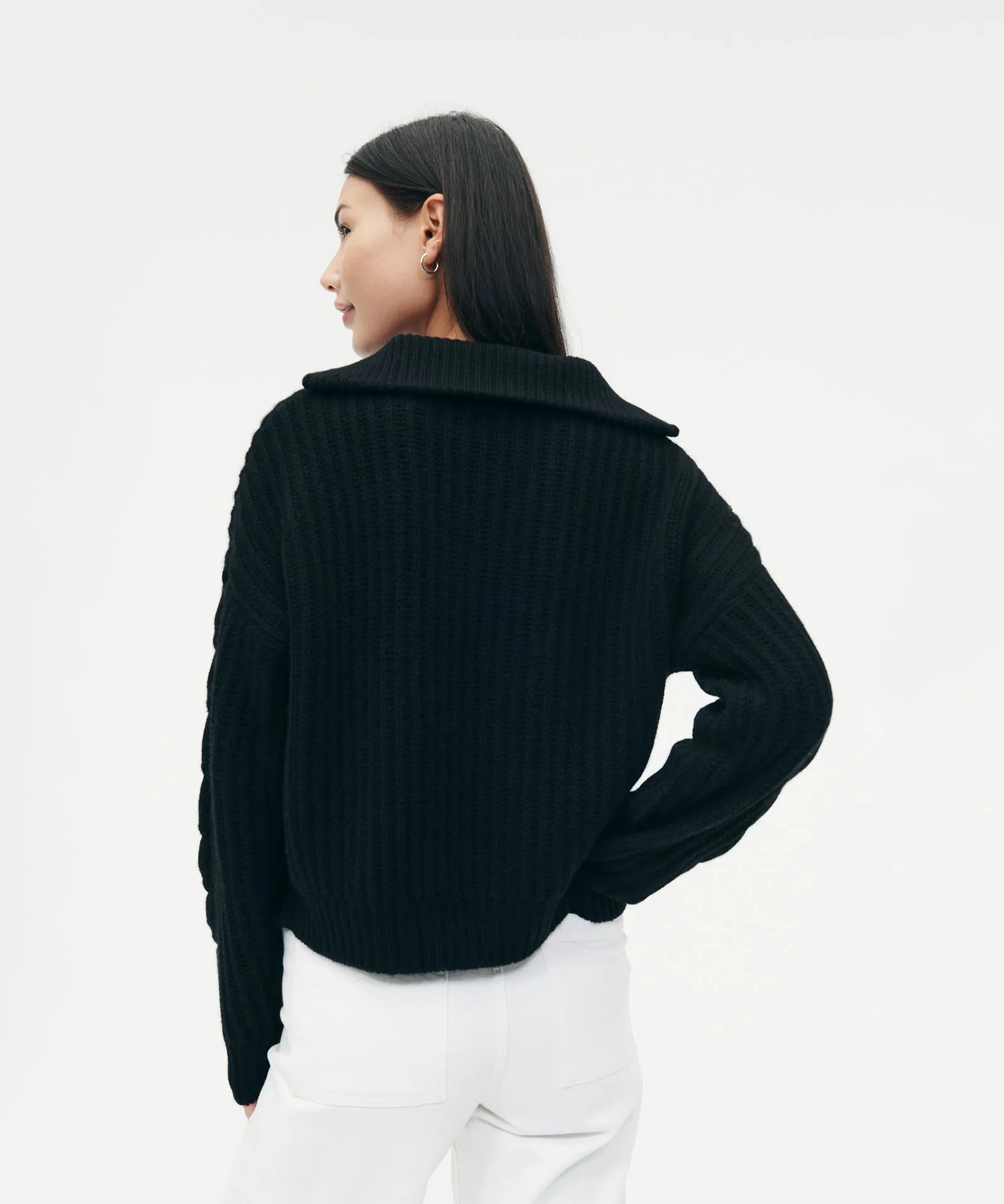 Cashmino Cable Quarter Zip sold by Naadam product image thumbnail 5