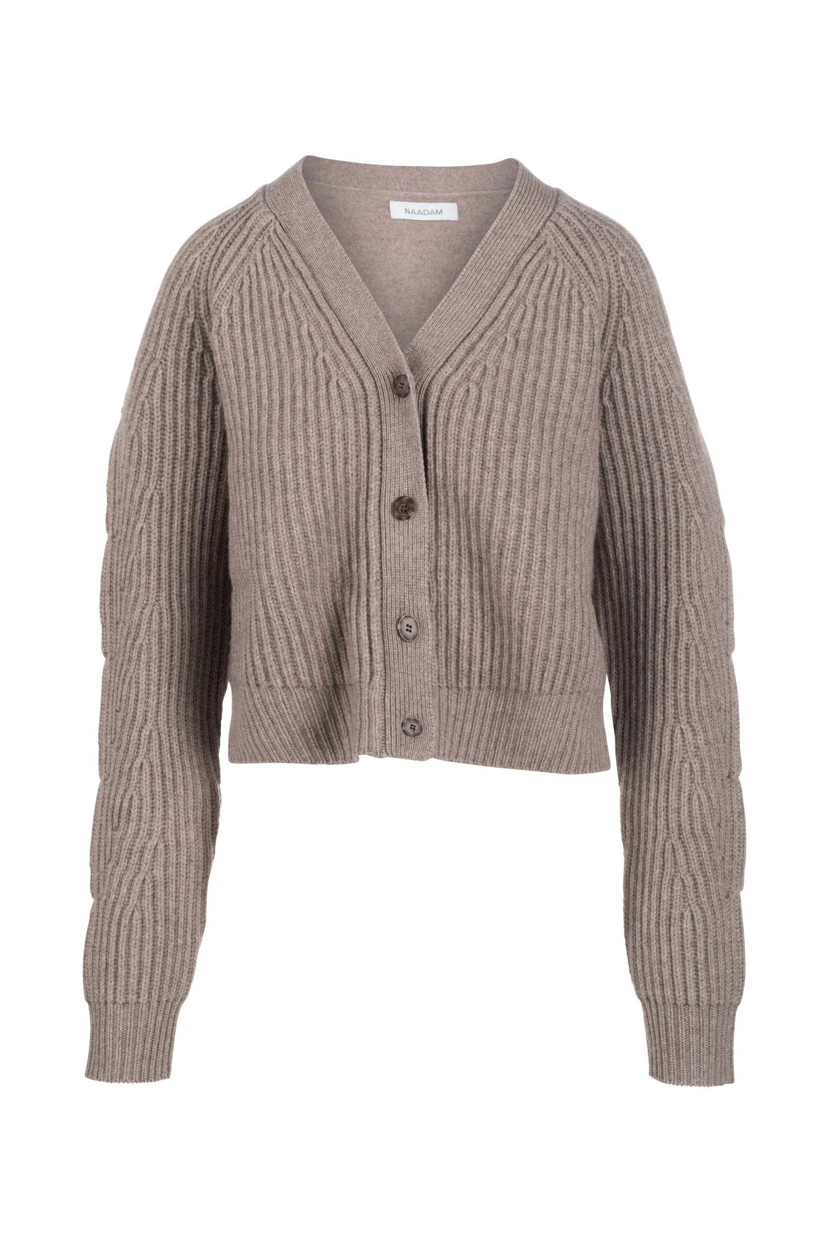 Cashmino Ribbed V-Neck Cardigan sold by Naadam product image thumbnail 3