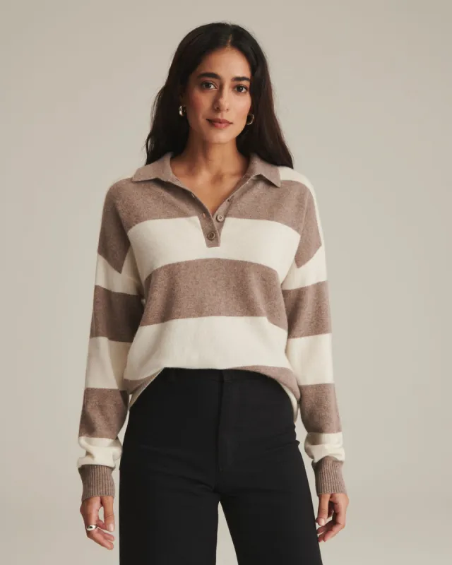 Recycled Cashmere Oversized Rugby Polo sold by Naadam