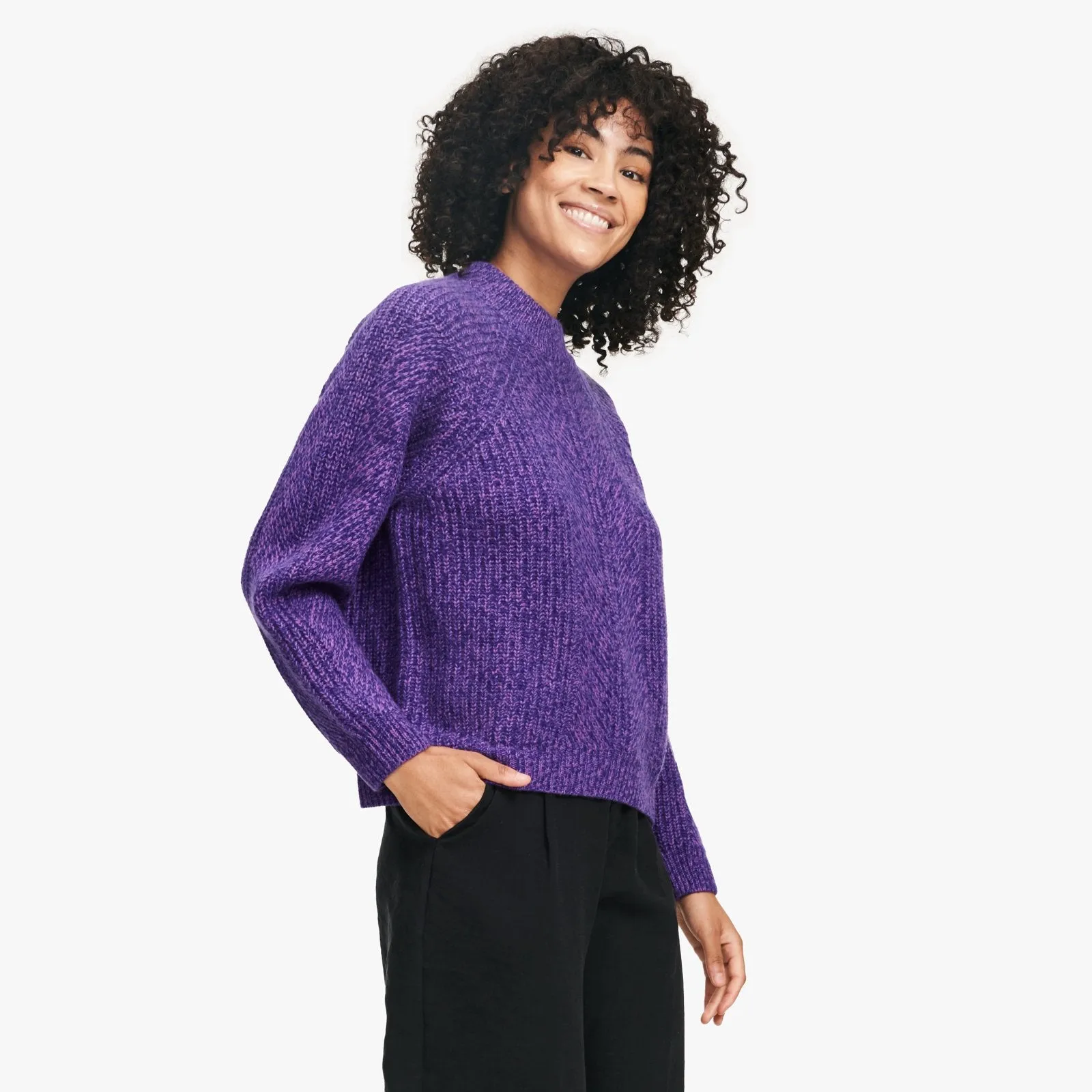 Cashmino Textured Crewneck Sweater sold by Naadam product image thumbnail 4