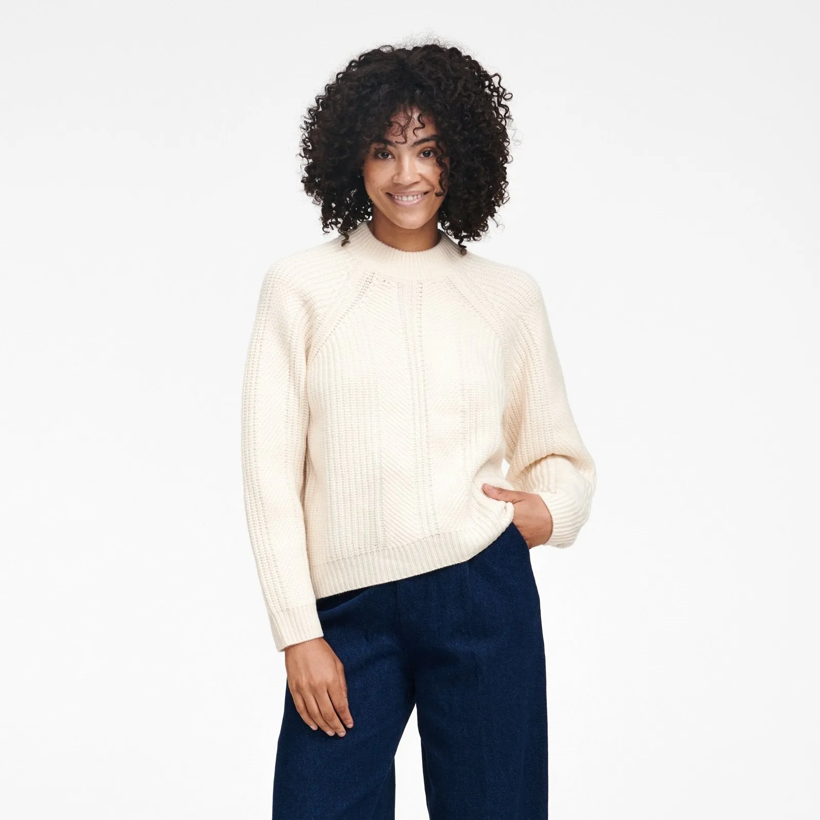 Cashmino Textured Crewneck Sweater sold by Naadam product image thumbnail 2