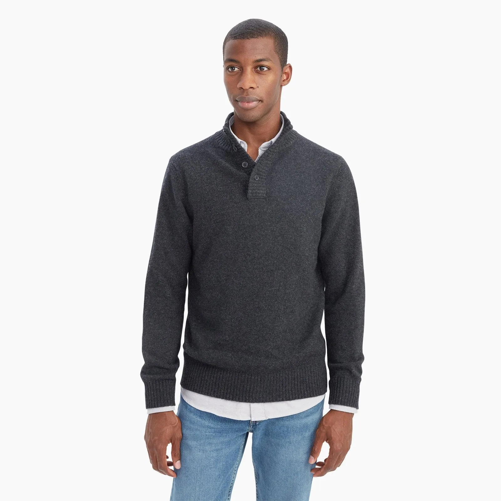 Cashmino Quarter Button Sweater sold by Naadam product image thumbnail 3