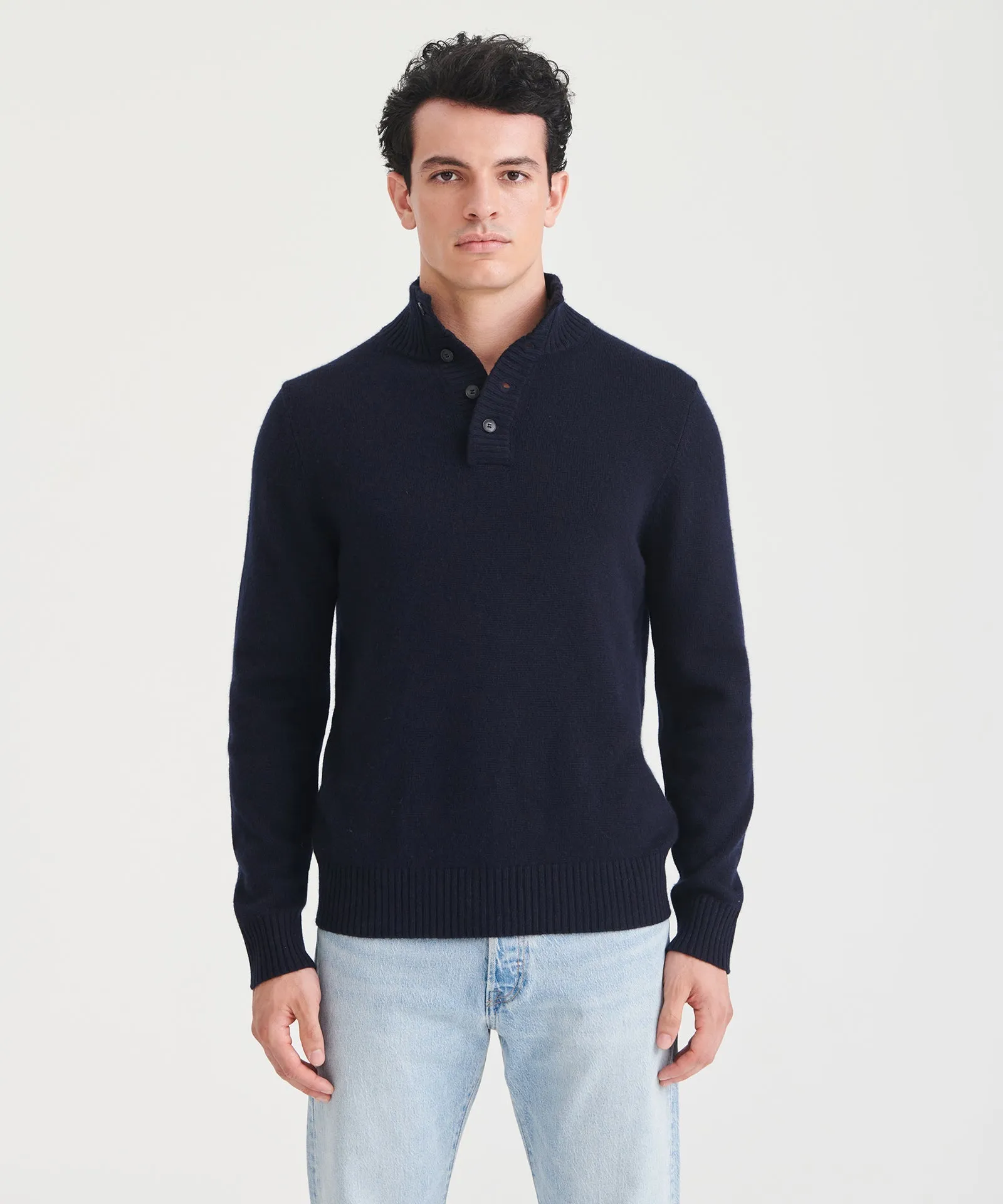 Cashmino Quarter Button Sweater sold by Naadam product image thumbnail 2