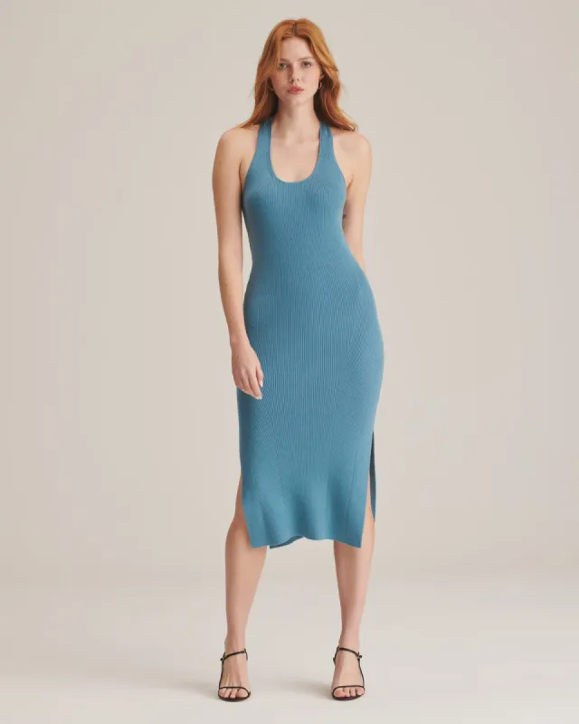 Silk Blend Twist Back Midi Dress sold by Naadam