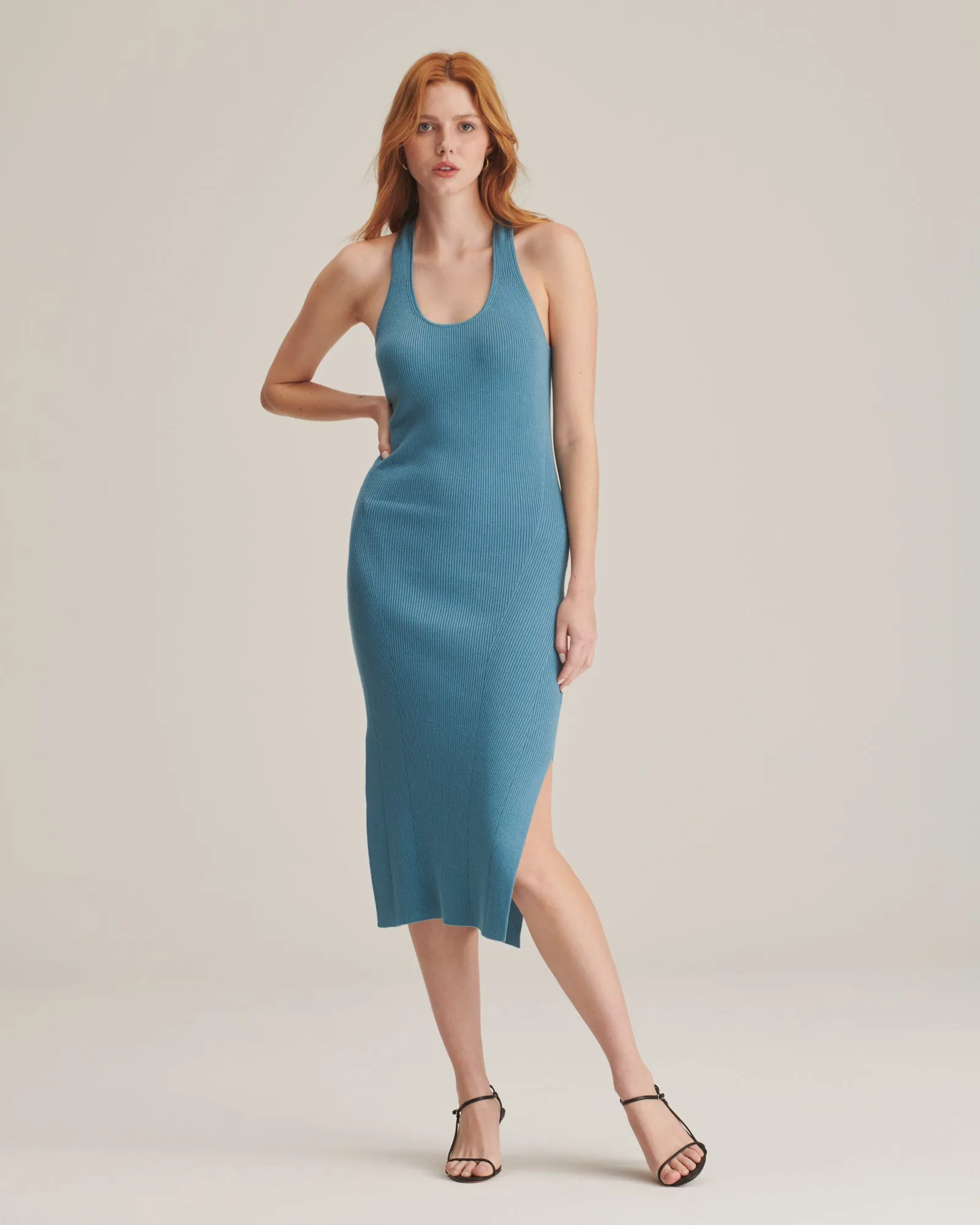 Silk Blend Twist Back Midi Dress sold by Naadam product image thumbnail 2