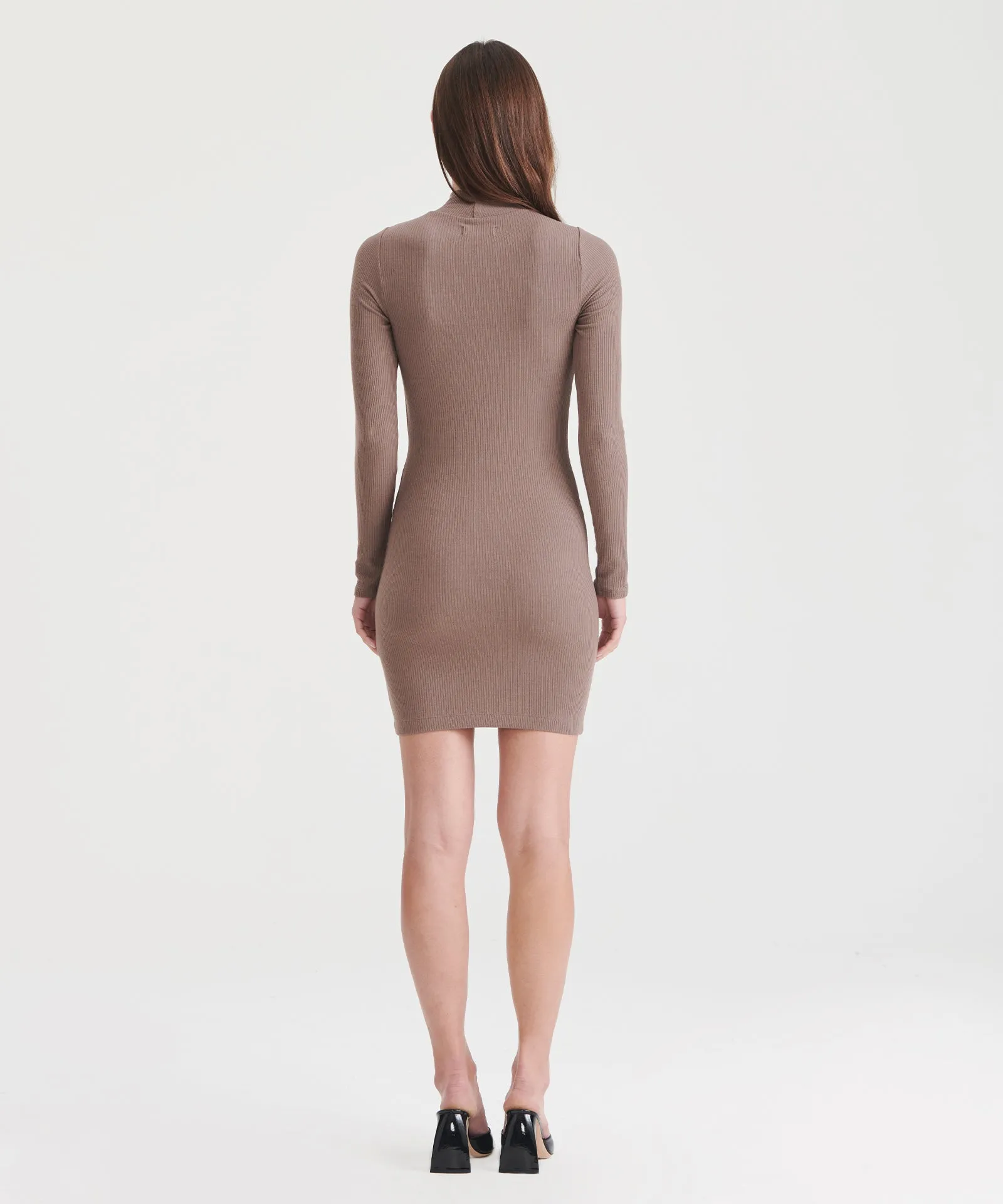 Ribbed Modal Cashmere Turtleneck Mini Dress sold by Naadam product image thumbnail 5