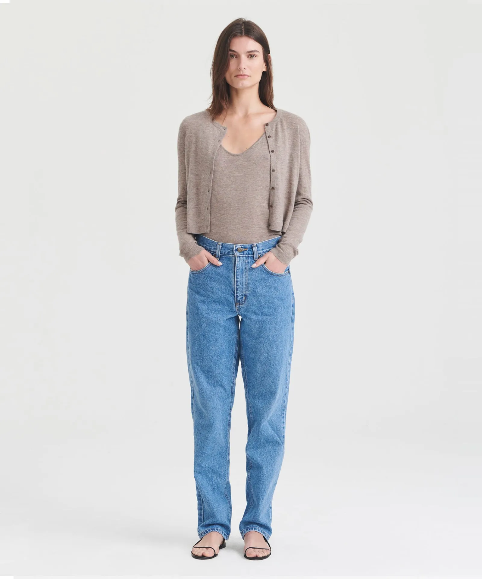 Super Fine Cashmere Cropped Cardigan sold by NAADAM product image thumbnail 4