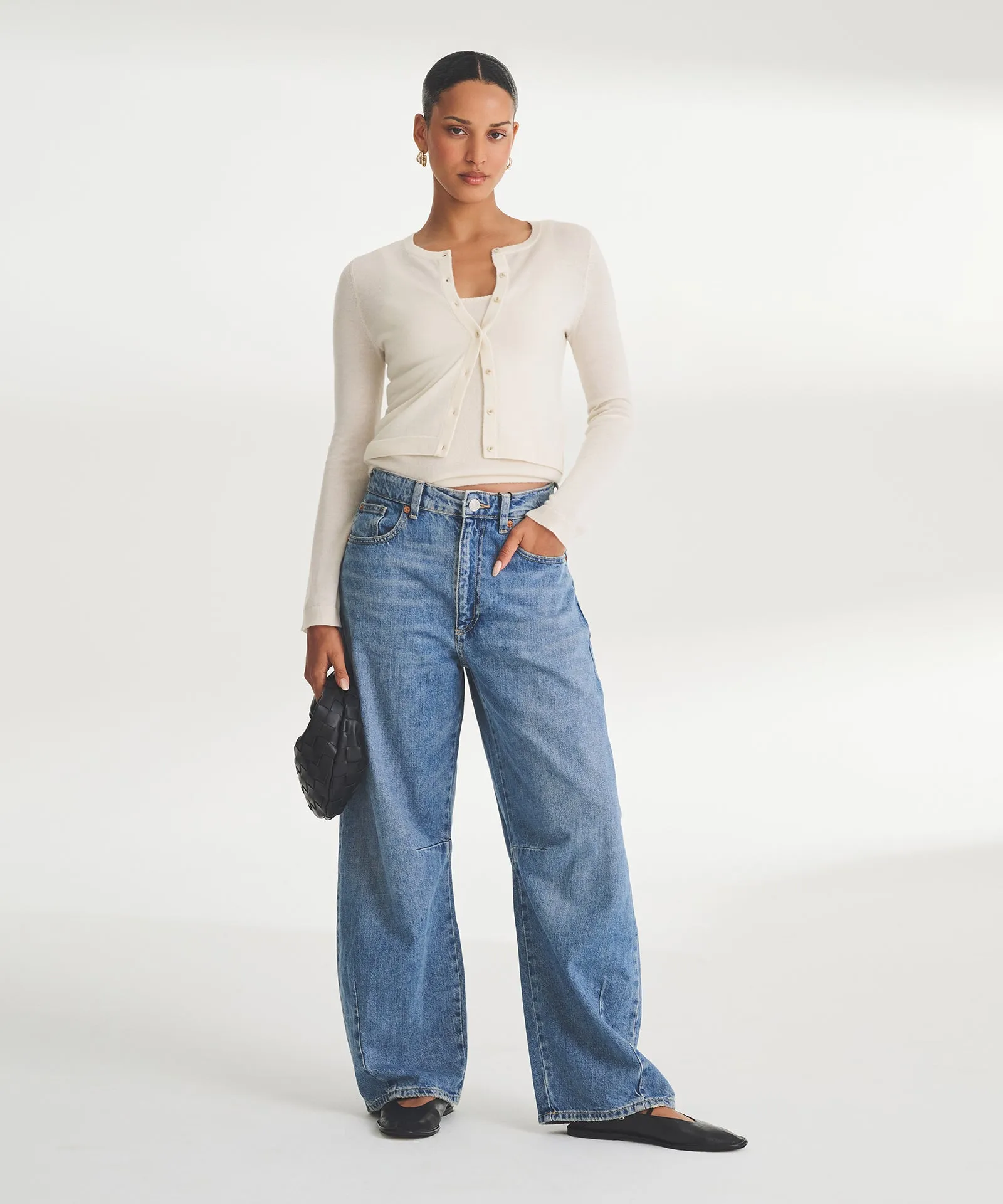 Super Fine Cashmere Cropped Cardigan sold by NAADAM product image thumbnail 3
