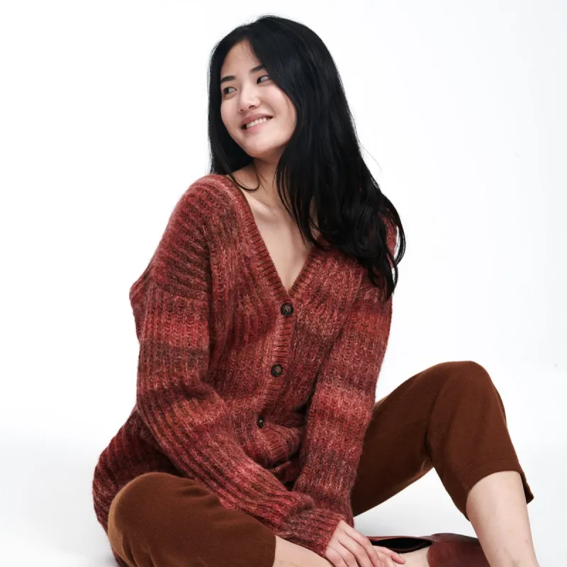 Alpaca-Blend Space Dye Cardigan sold by Naadam