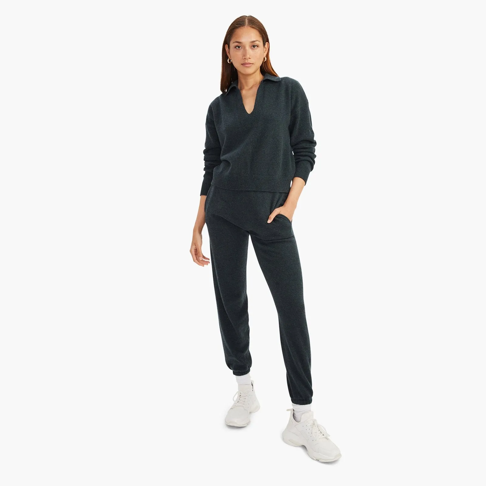 Recycled Cashmere Open Neck Polo sold by Naadam product image thumbnail 5