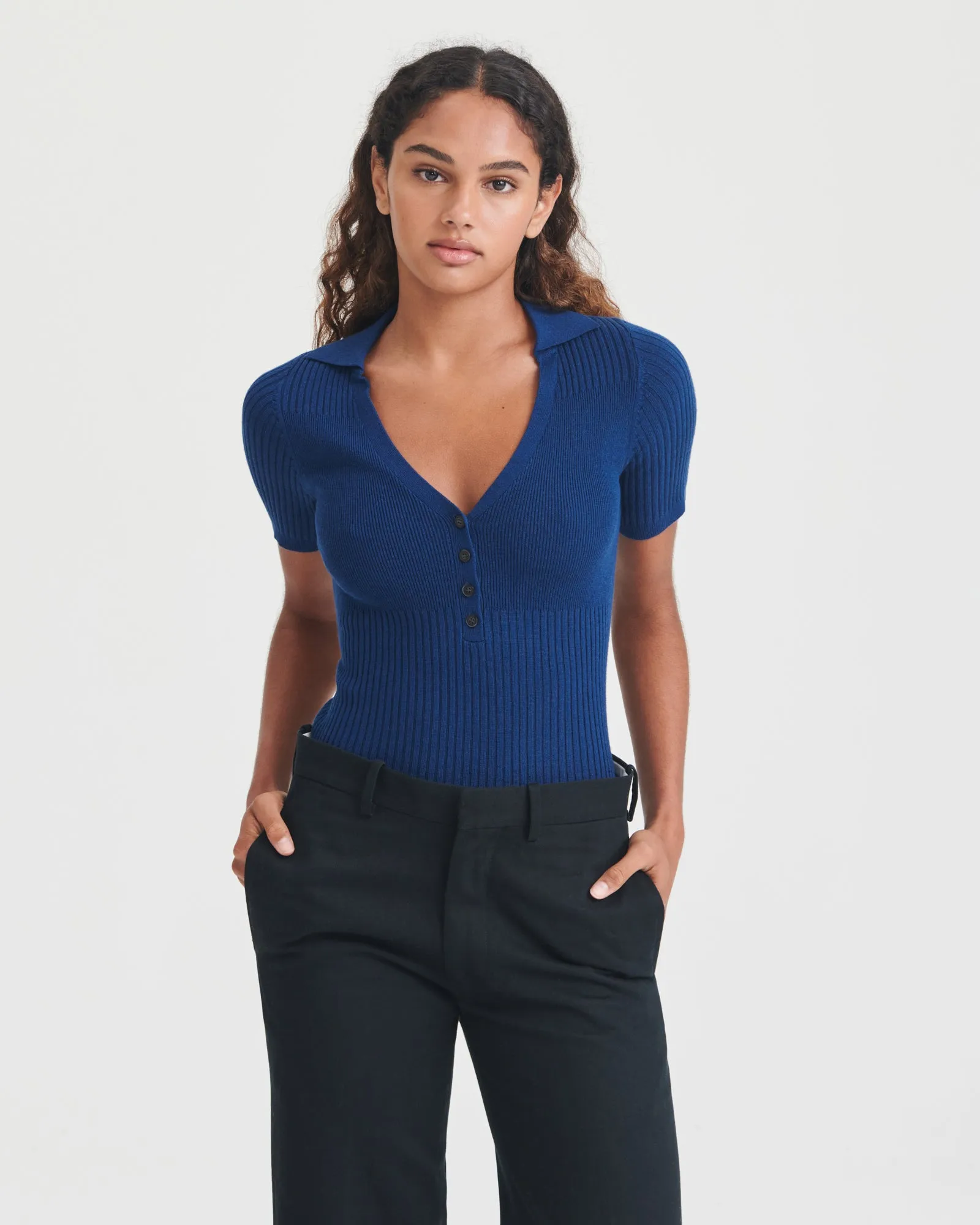 Silk Cashmere Short Sleeve Polo sold by Naadam product image thumbnail 4