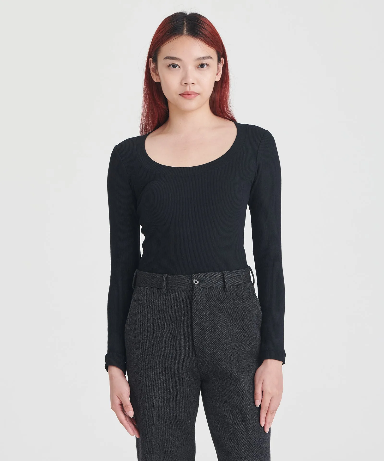 Ribbed Modal Cashmere Scoop Neck Top sold by Naadam product image thumbnail 2