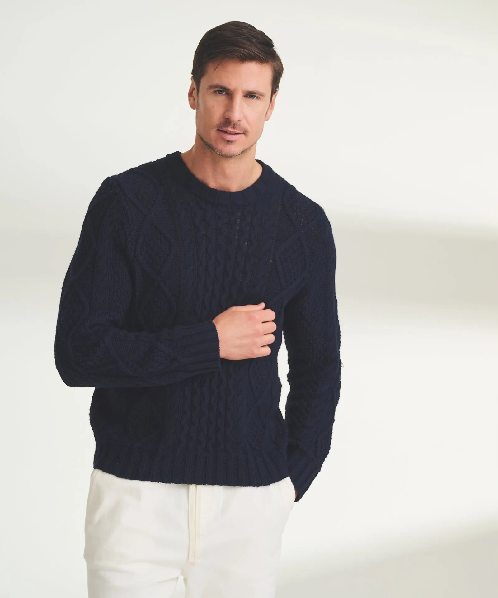 Textured Cotton Cable Crewneck sold by Naadam product image thumbnail 2