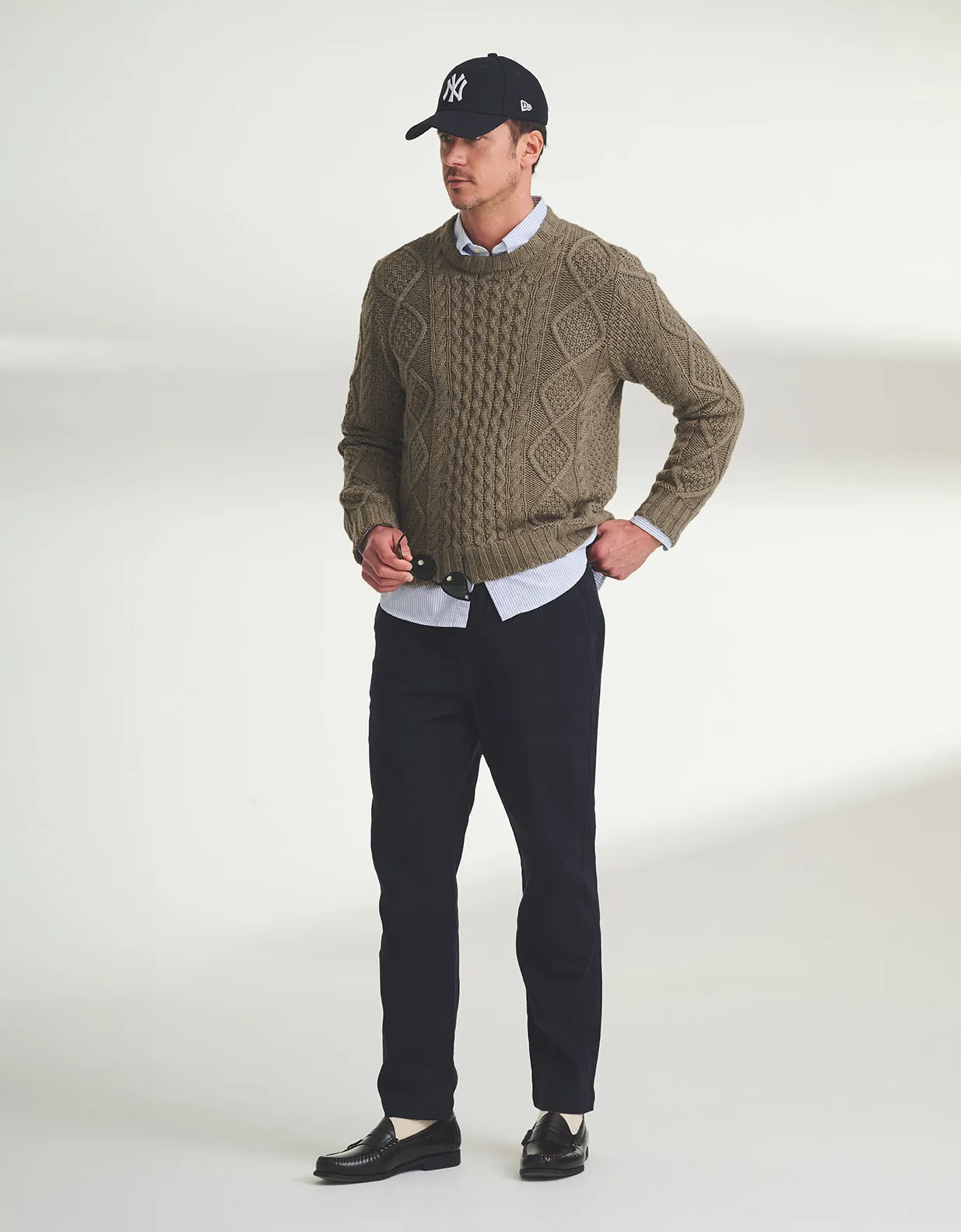 Textured Cotton Cable Crewneck sold by Naadam product image thumbnail 4