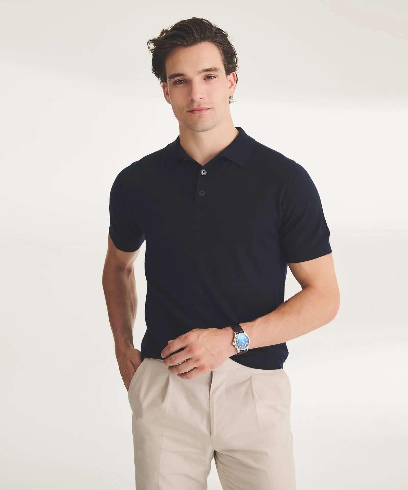 Super Fine Cashmere Short Sleeve Polo sold by NAADAM product image thumbnail 3