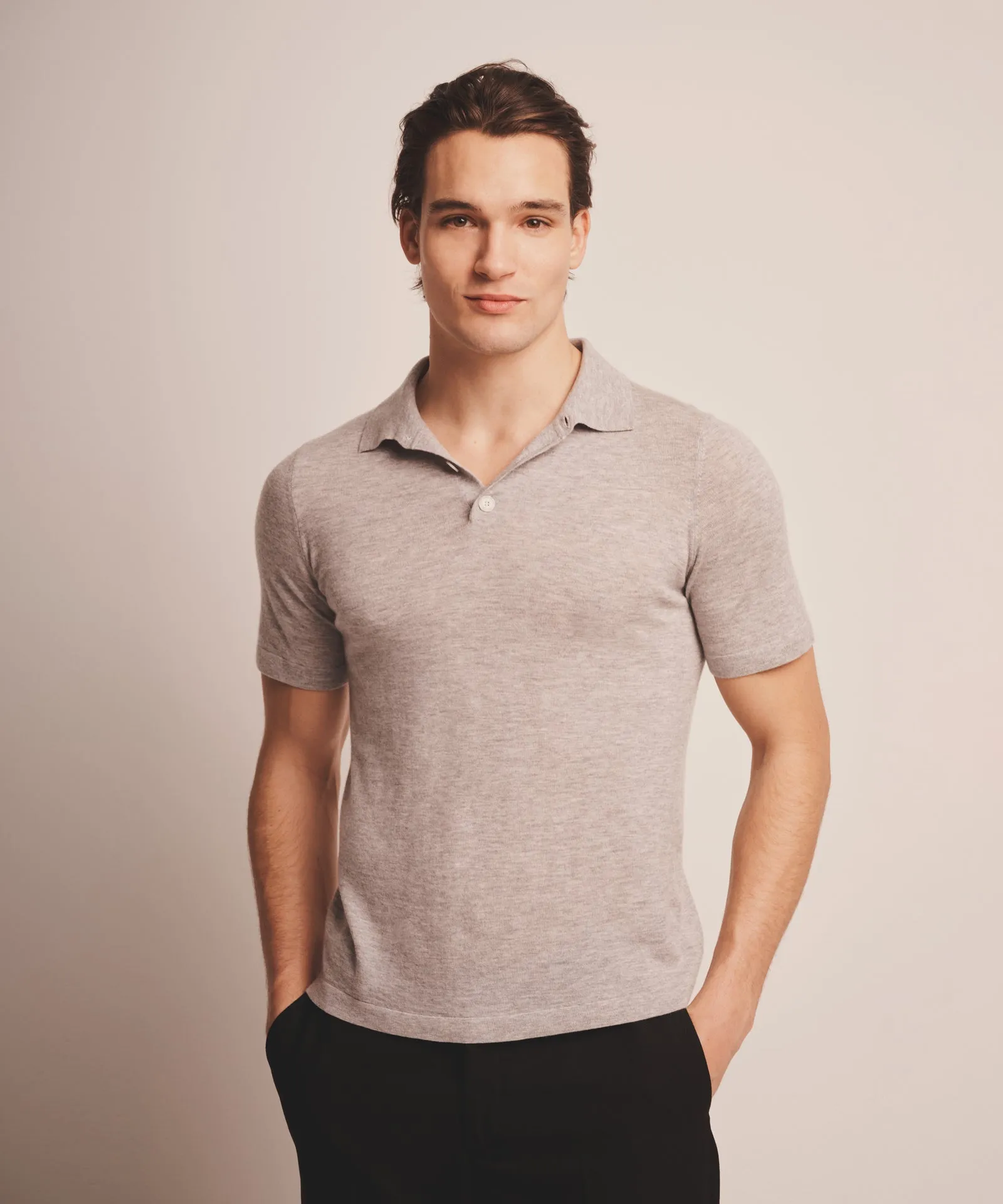 Super Fine Cashmere Short Sleeve Polo sold by NAADAM product image thumbnail 2