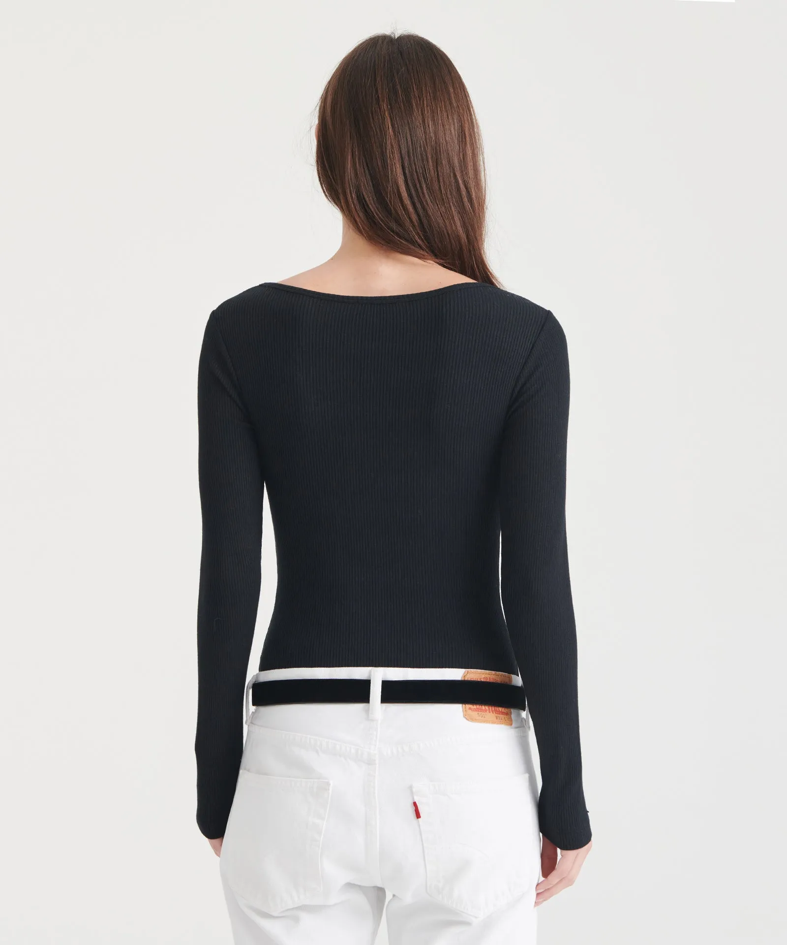 Ribbed Modal Cashmere Henley Bodysuit sold by Naadam product image thumbnail 5