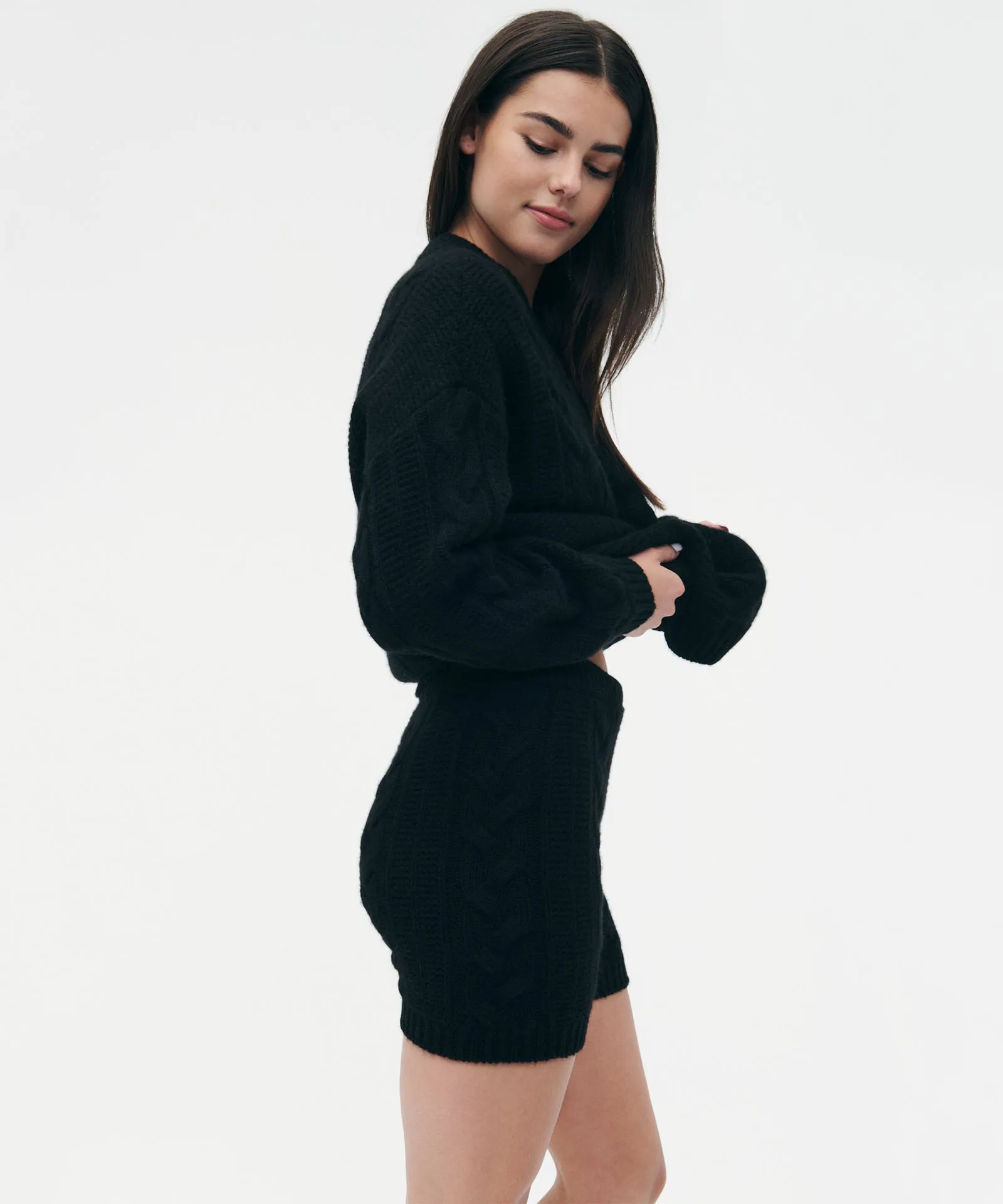 Cashmino Cable Short sold by Naadam