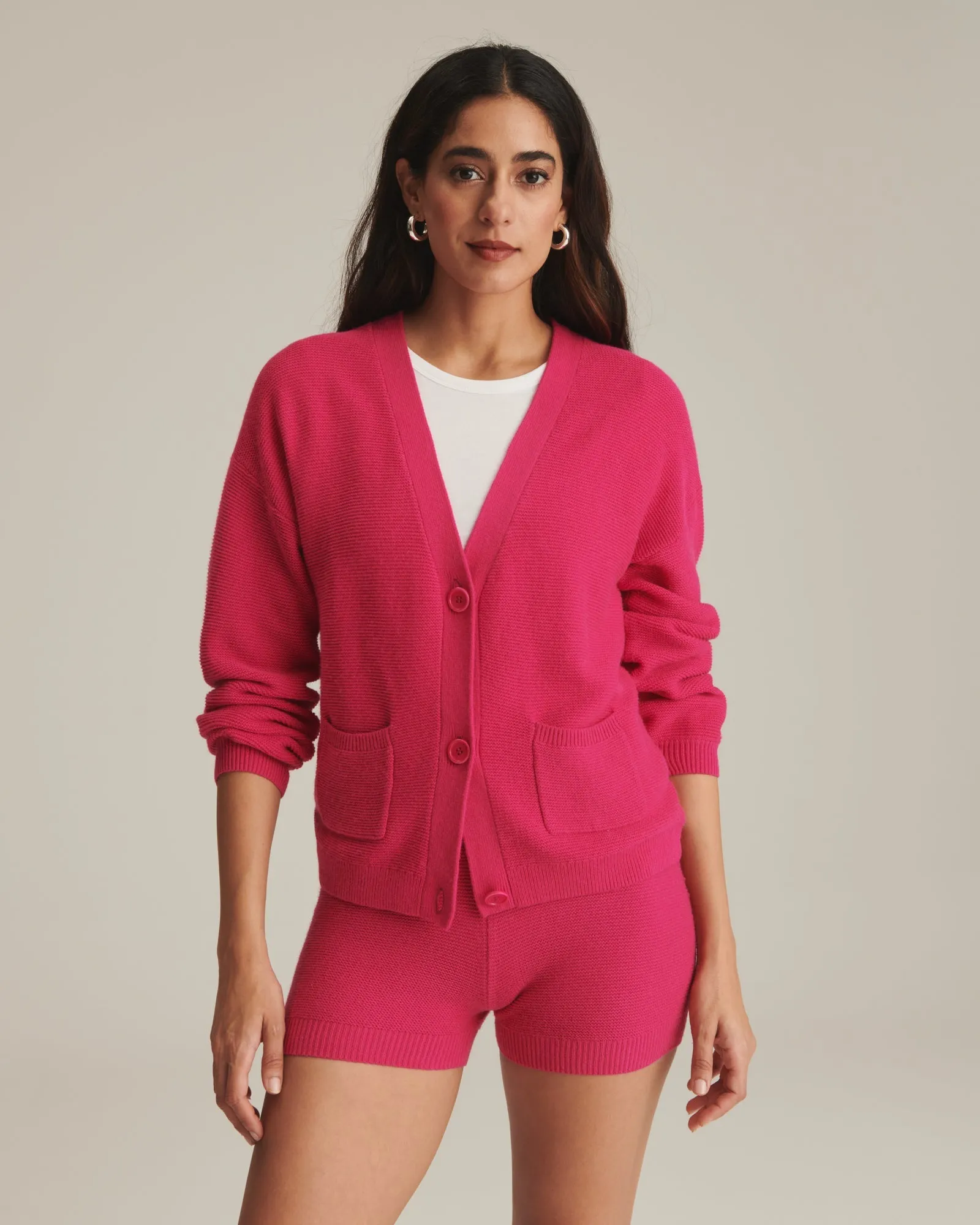 Textured Balloon Sleeve Cardigan sold by Naadam