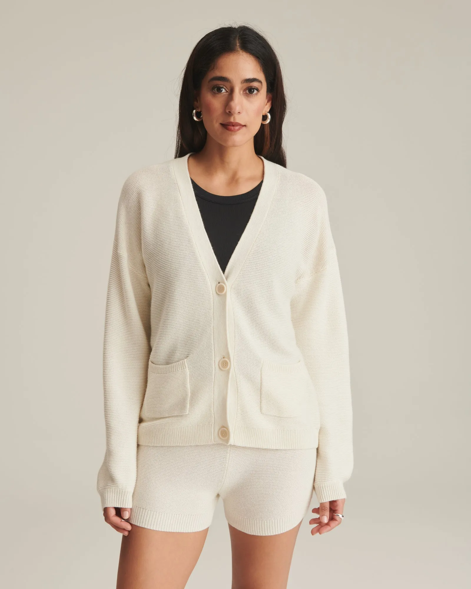 Textured Balloon Sleeve Cardigan sold by Naadam product image thumbnail 2