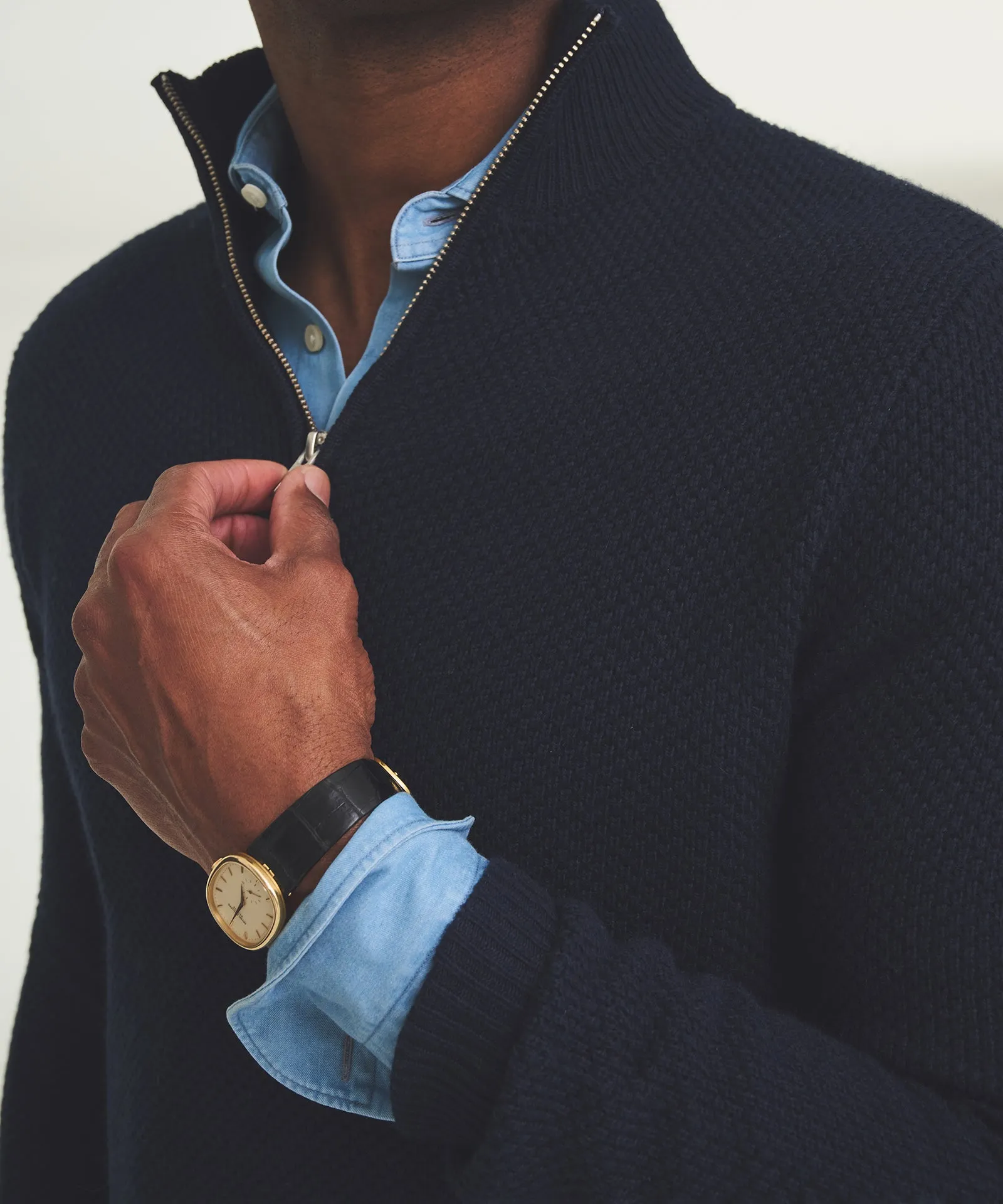 Textured Cotton Quarter Zip sold by NAADAM product image thumbnail 5