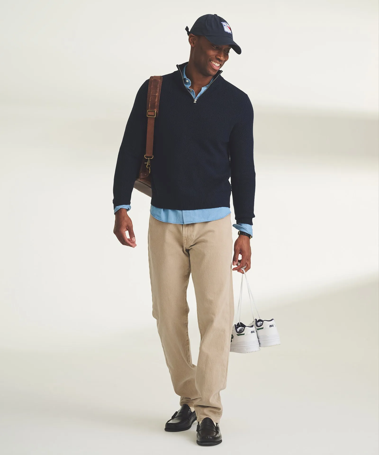 Textured Cotton Quarter Zip sold by NAADAM product image thumbnail 4