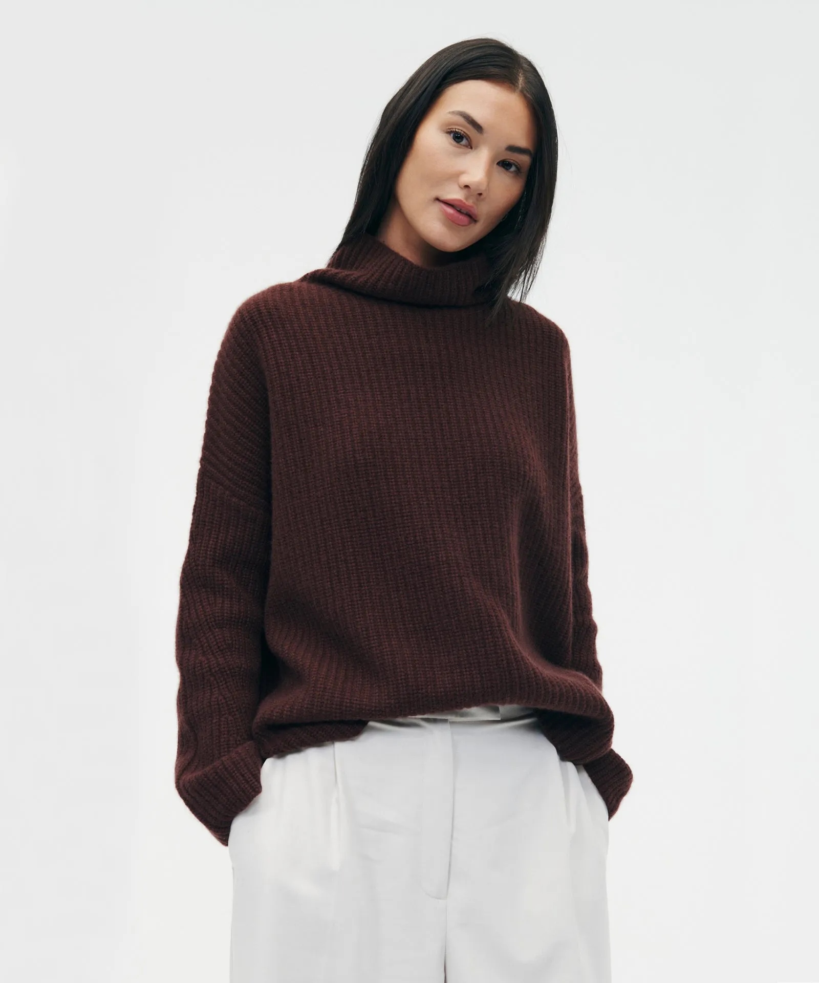 Cashmino Oversized Ribbed Turtleneck sold by Naadam product image thumbnail 3