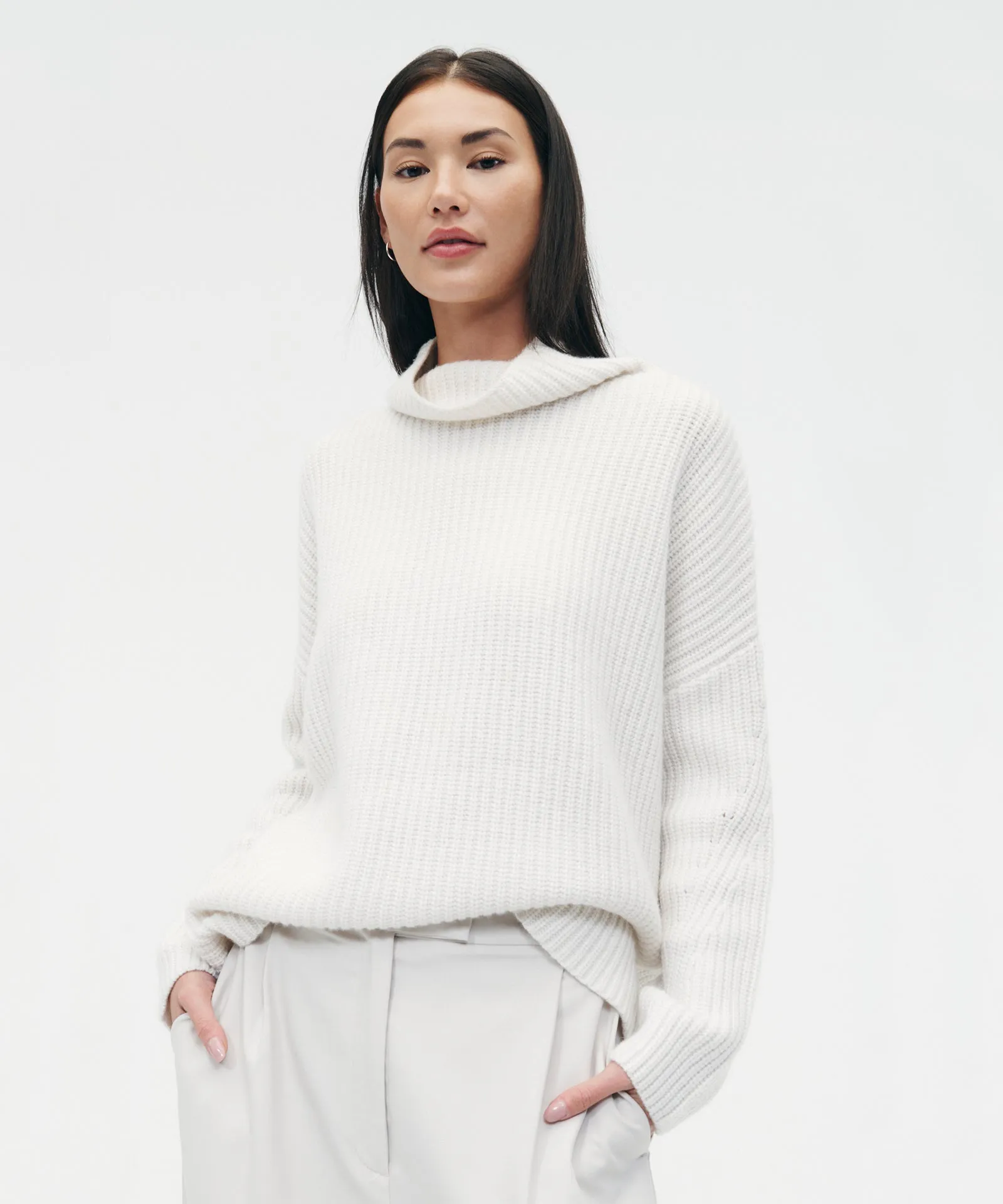 Cashmino Oversized Ribbed Turtleneck sold by Naadam