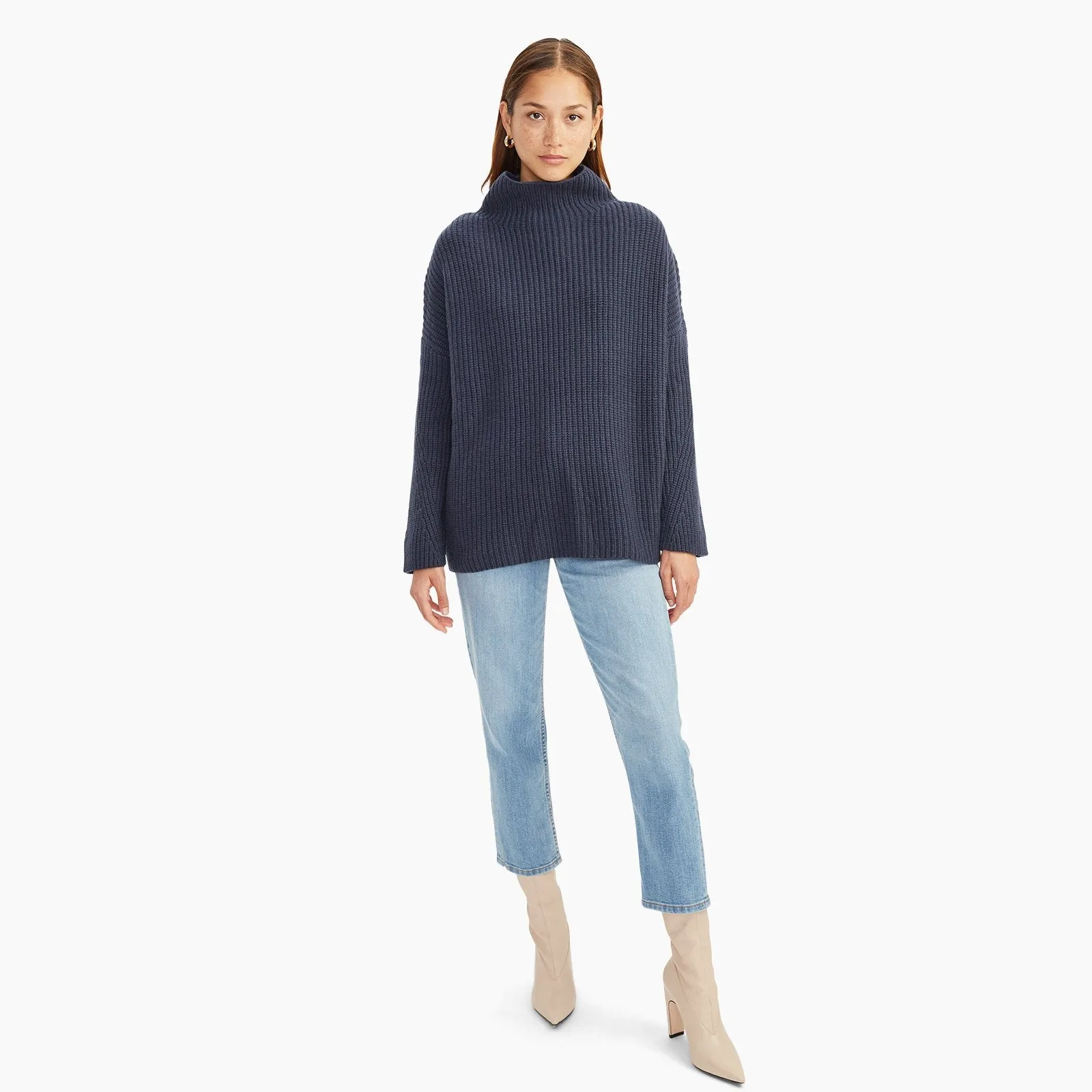 Cashmino Oversized Ribbed Turtleneck sold by Naadam product image thumbnail 4