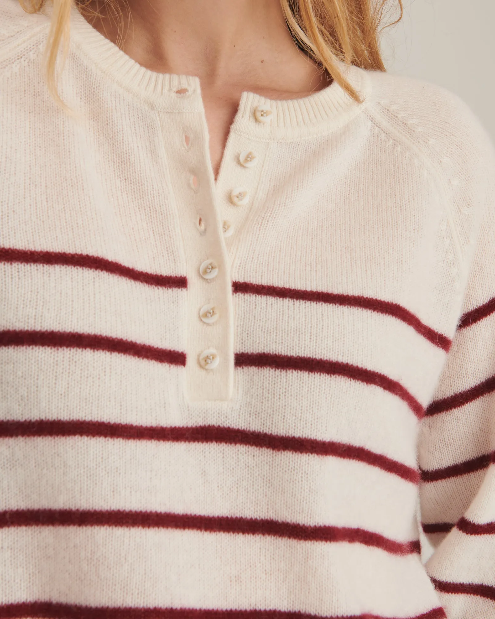 Lightweight Cashmere Striped Henley sold by Naadam product image thumbnail 4
