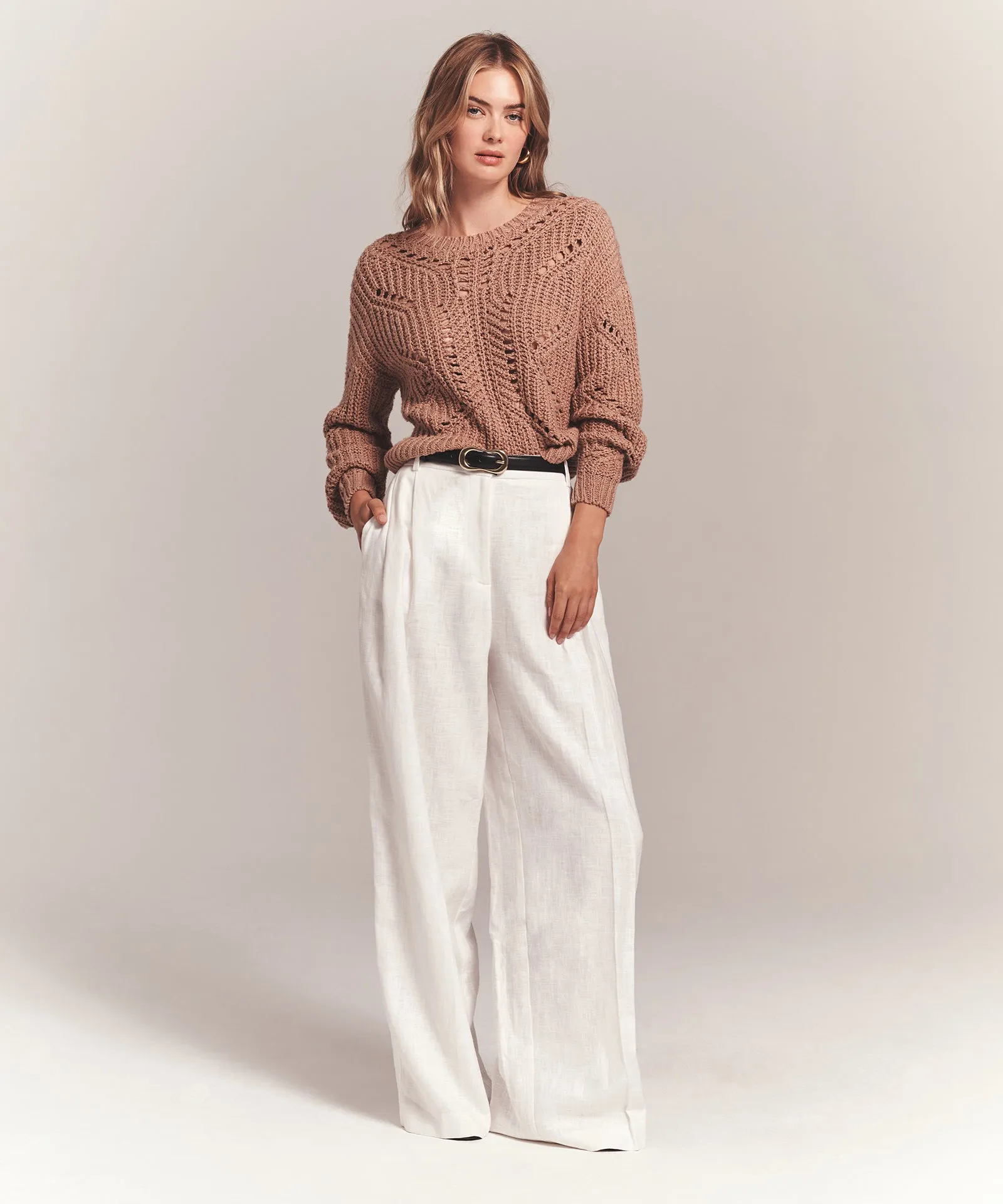 Luxe Chunky Cotton Novelty Pointelle Crew sold by Naadam product image thumbnail 5