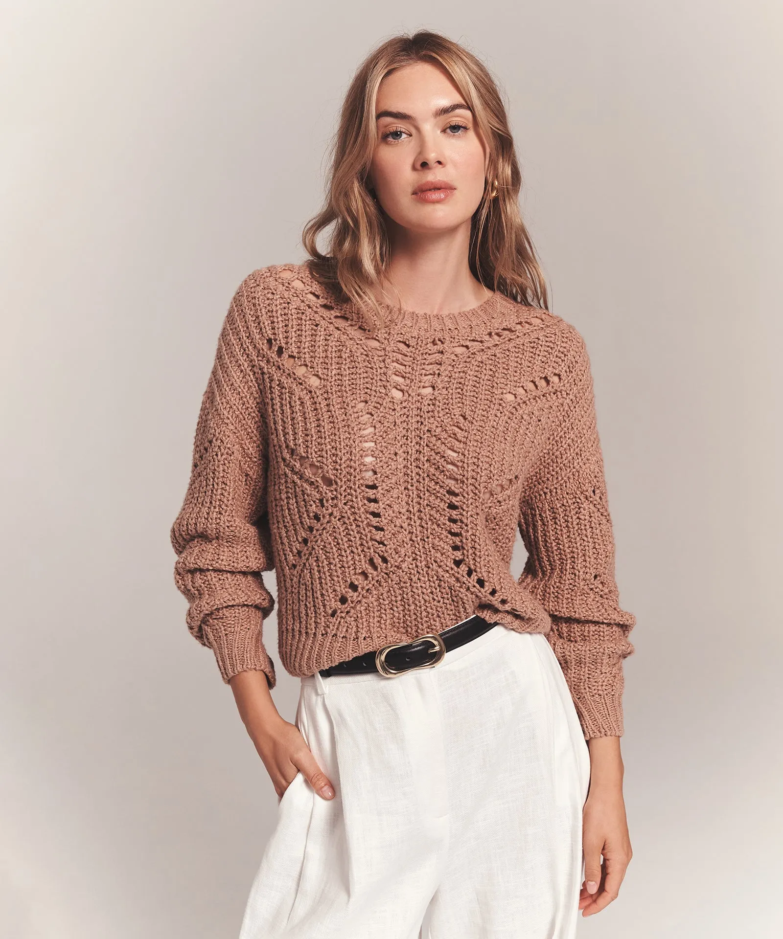 Luxe Chunky Cotton Novelty Pointelle Crew sold by Naadam product image thumbnail 2