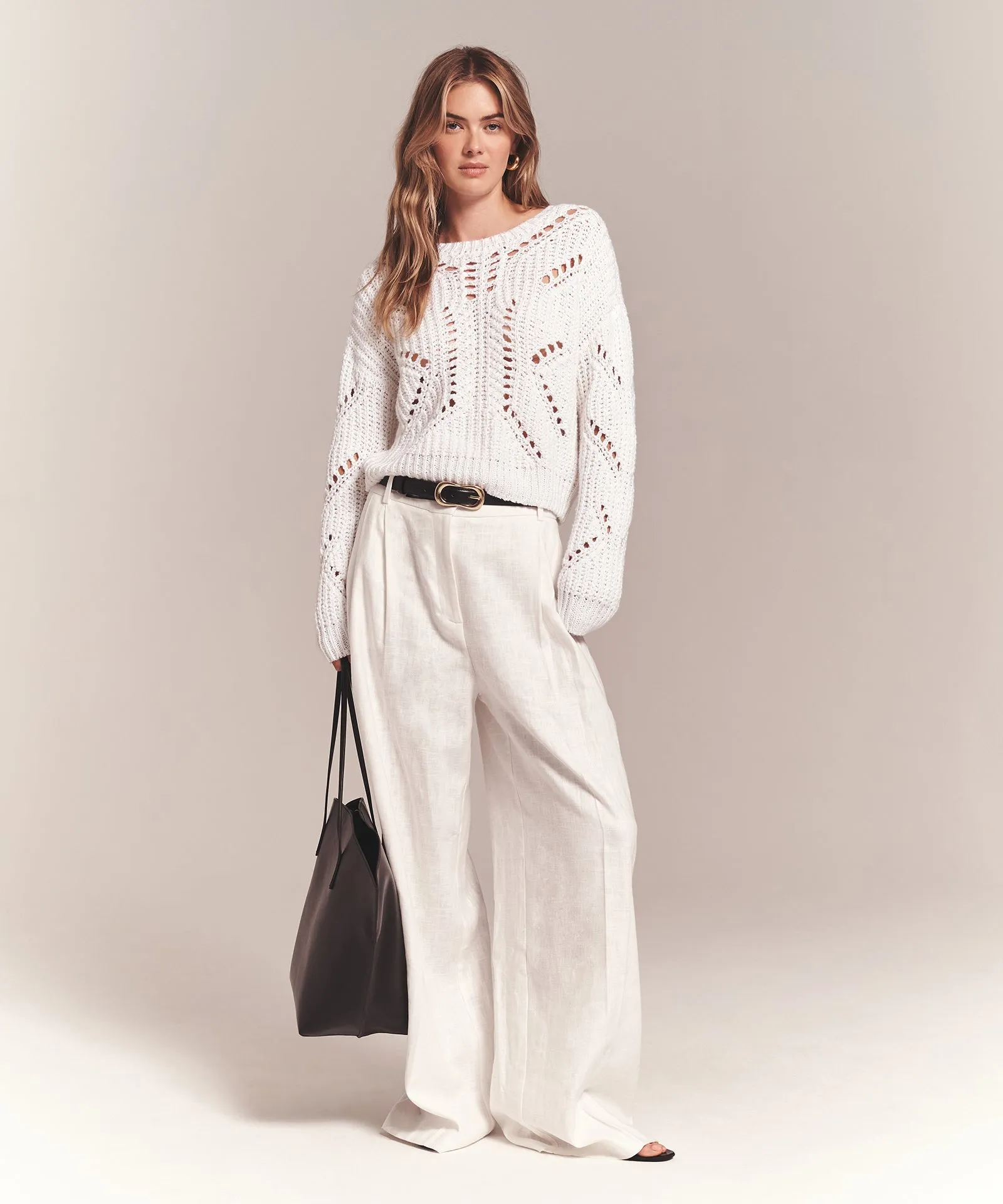 Luxe Chunky Cotton Novelty Pointelle Crew sold by Naadam product image thumbnail 4