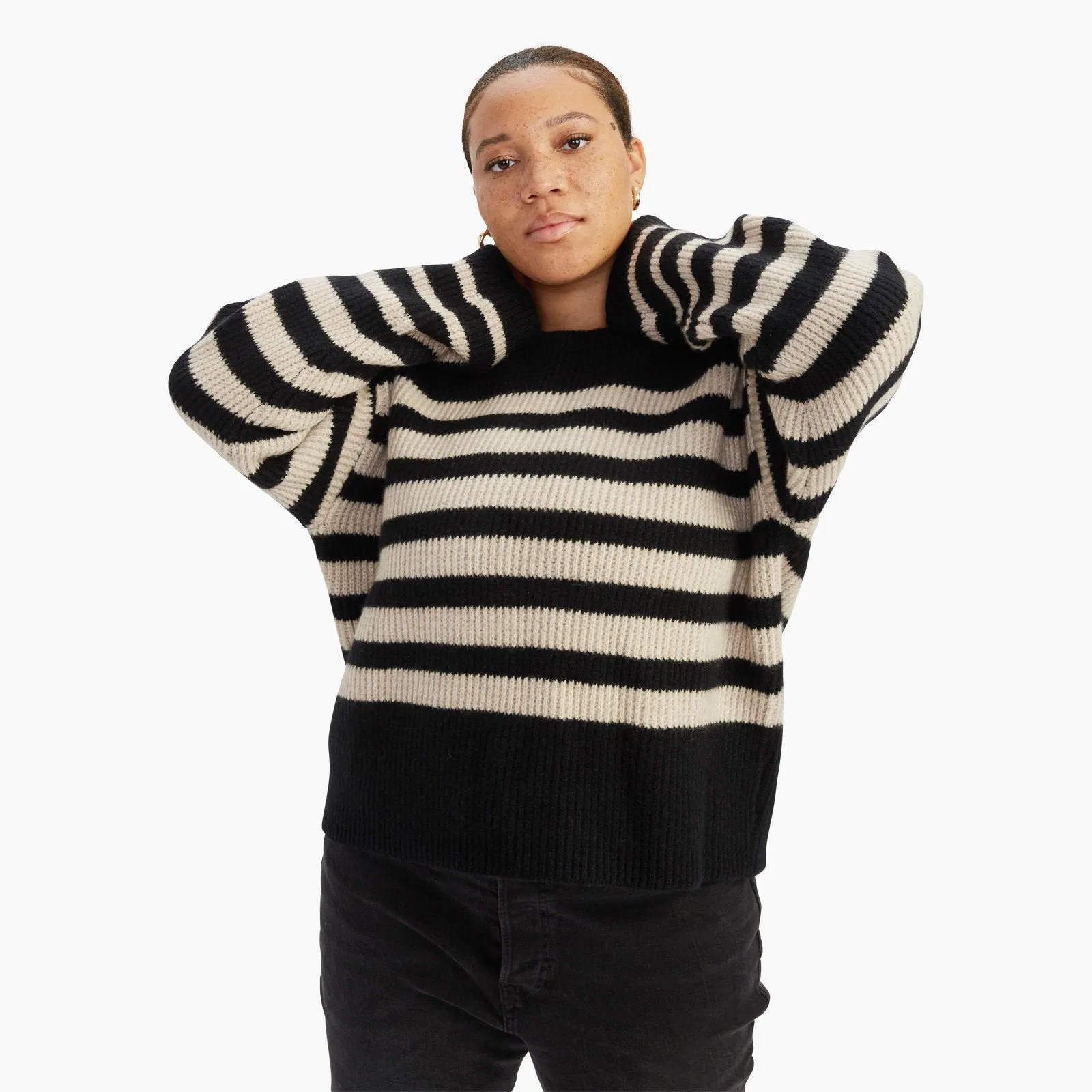 Luxe Cashmere Striped Crewneck Sweater sold by Naadam product image thumbnail 5