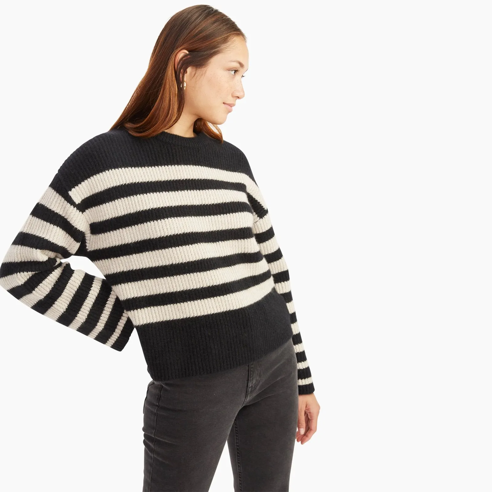 Luxe Cashmere Striped Crewneck Sweater sold by Naadam product image thumbnail 2