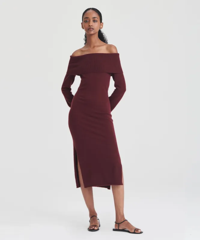 Signature Cashmere Off The Shoulder Dress sold by Naadam
