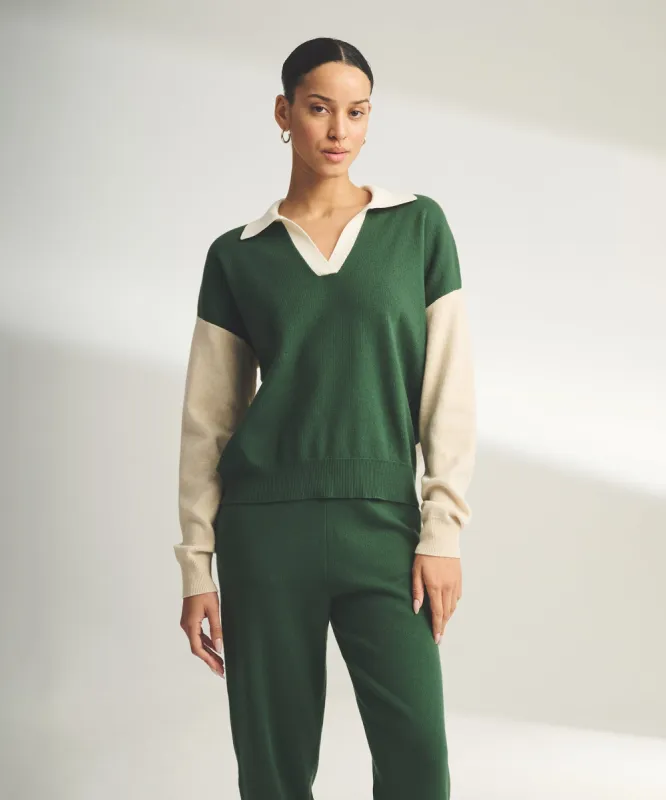 Café Cotton Cashmere Colorblock Polo sold by Naadam