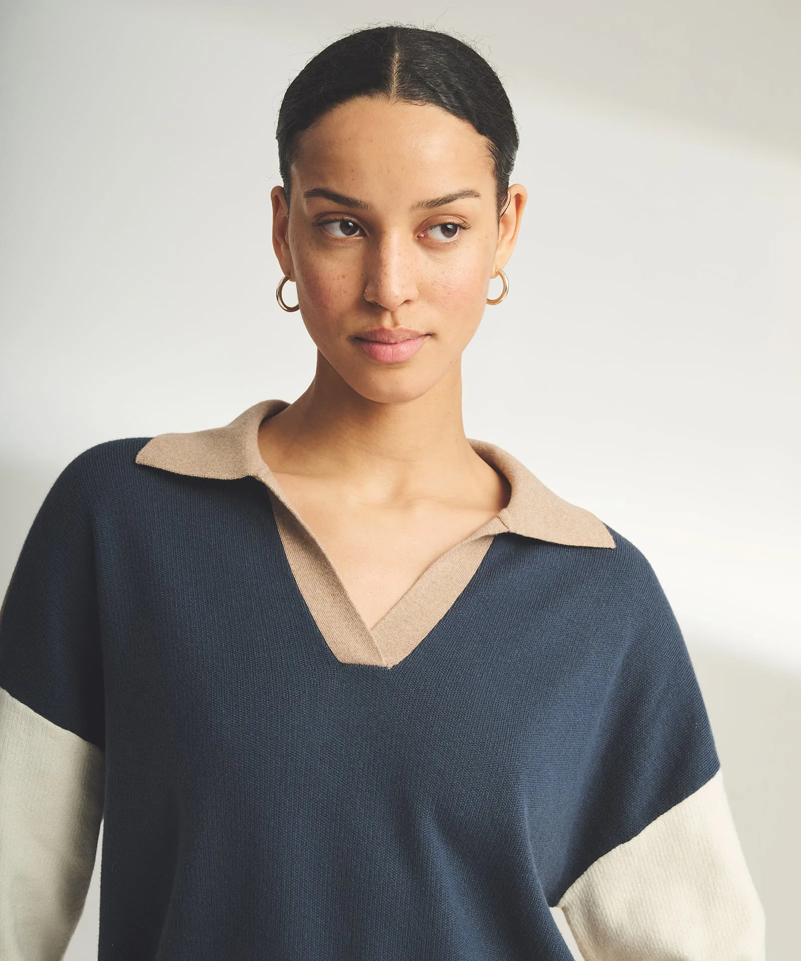 Café Cotton Cashmere Colorblock Polo sold by Naadam product image thumbnail 4