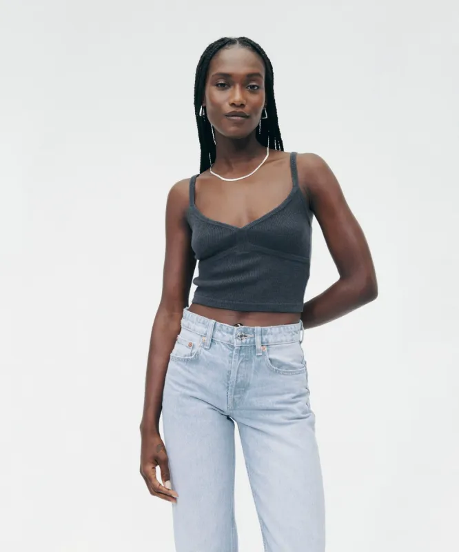 Merino Cashmere Baby Rib Cropped Cami sold by Naadam