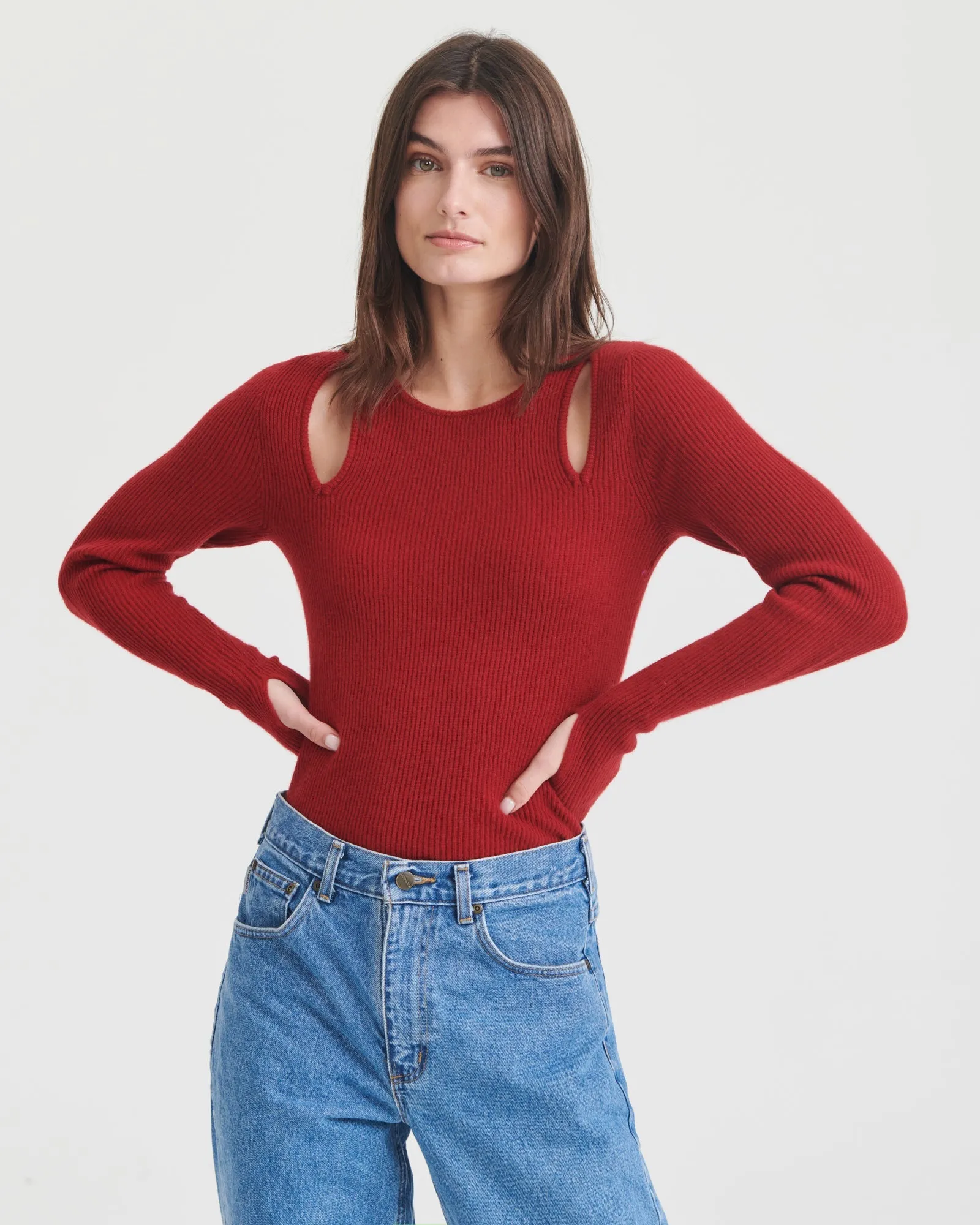 Wool Cashmere Cut Out Top sold by Naadam