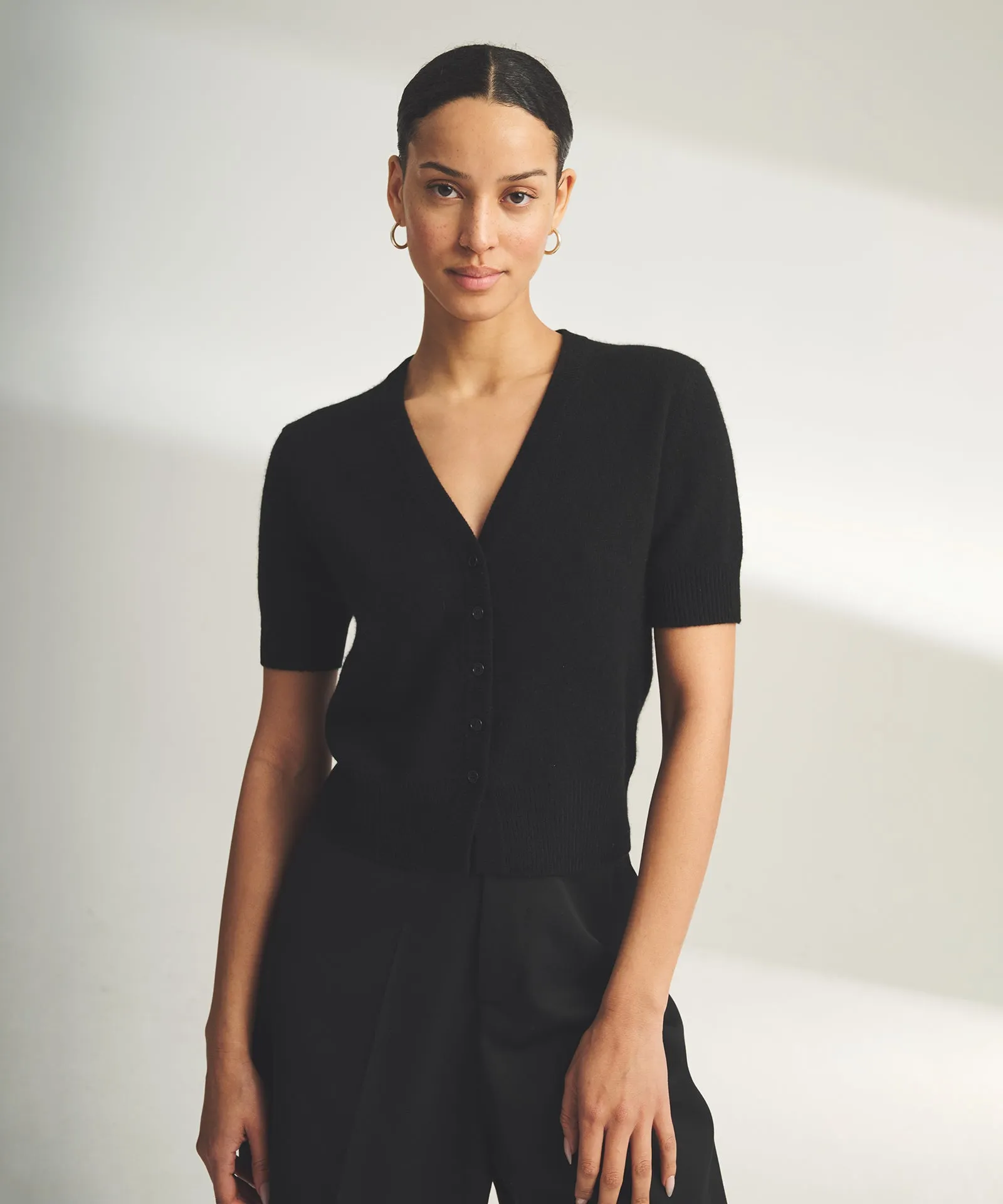 Lightweight Cashmere Short Sleeve Cardigan sold by NAADAM