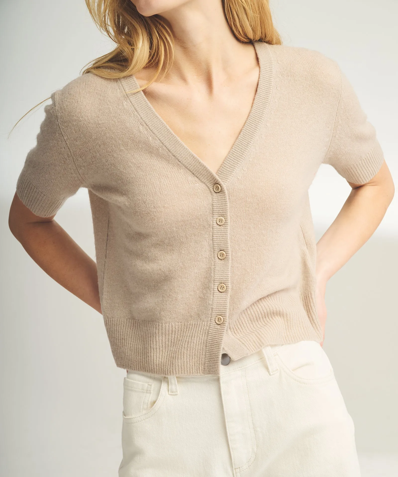 Lightweight Cashmere Short Sleeve Cardigan sold by NAADAM product image thumbnail 5