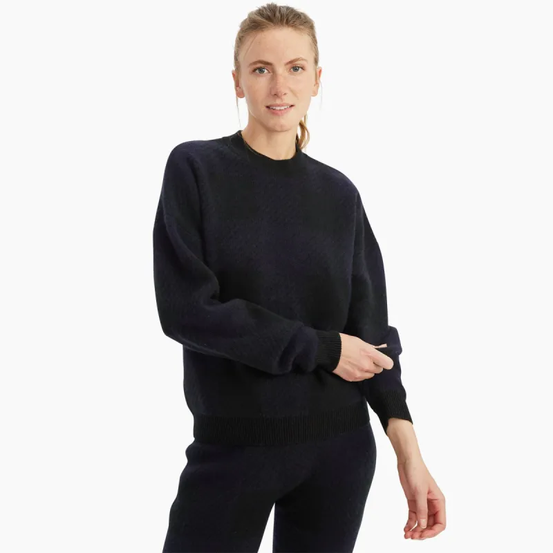 Cashmere Plaid Matchback Crew sold by Naadam