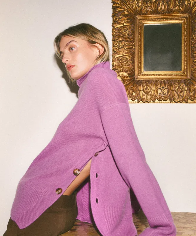 Luxe Cashmere Side-Button Turtleneck sold by Naadam