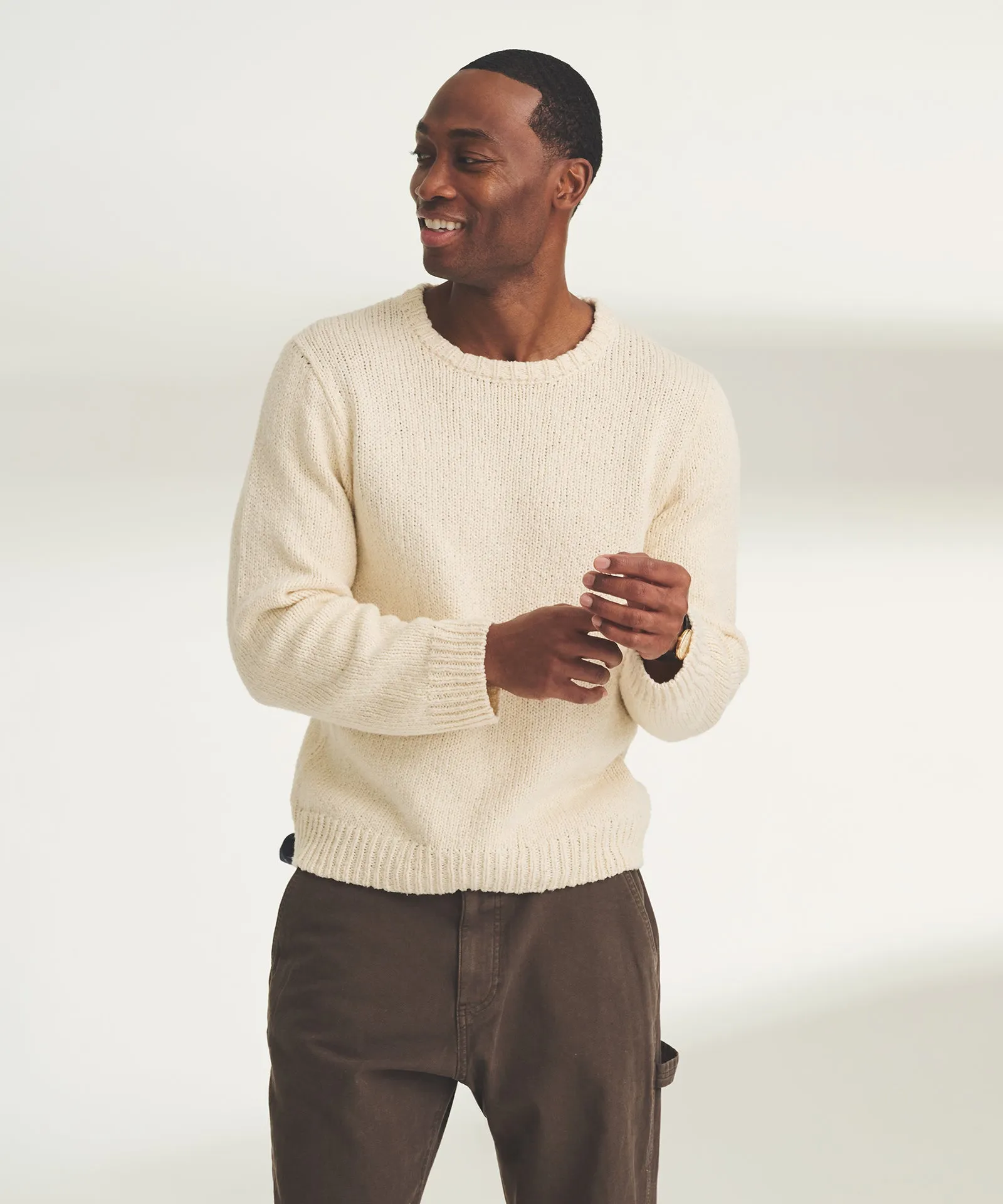Chunky Cotton Crewneck Sweater sold by Naadam